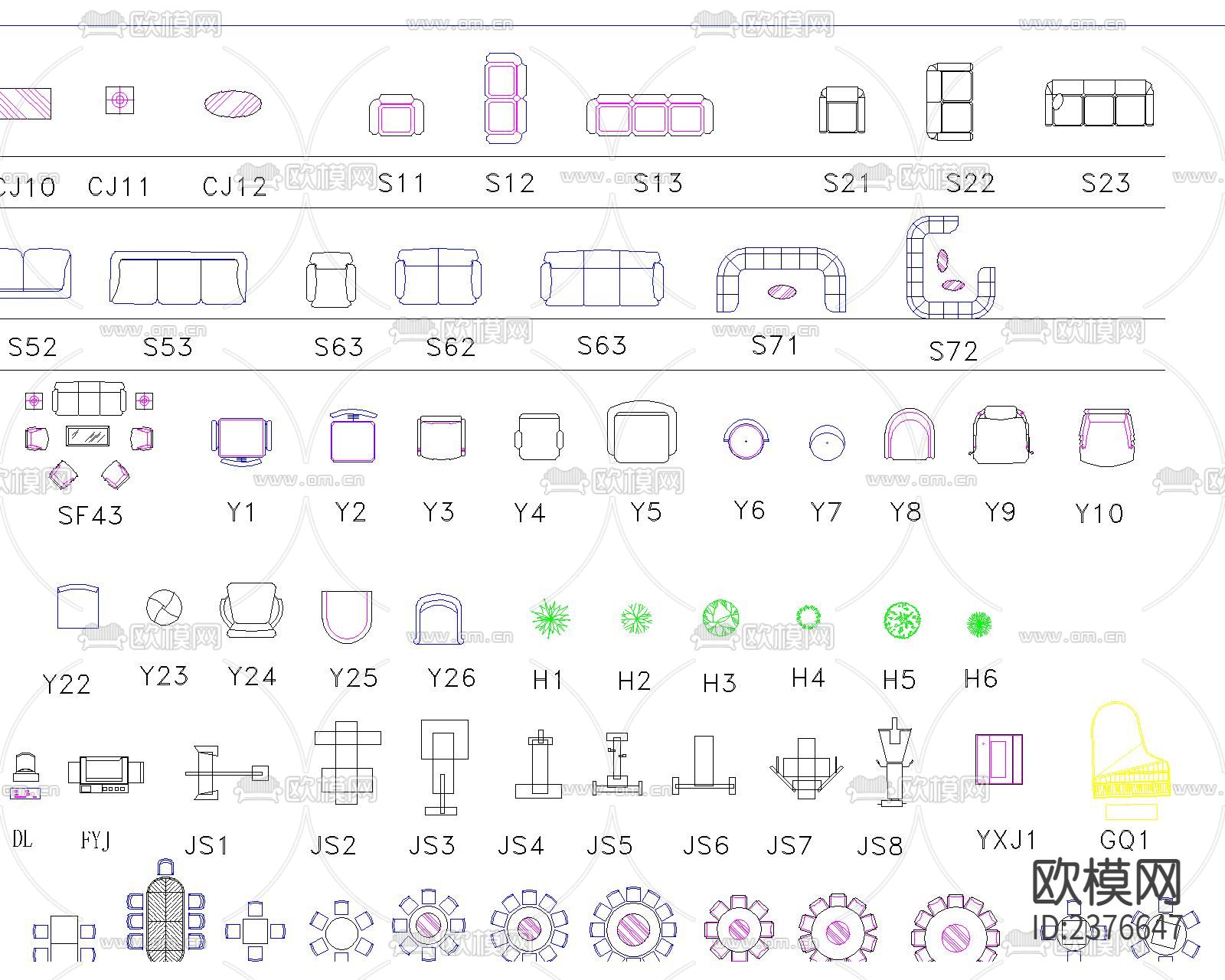 室内CAD图库下载（渲染图3）
