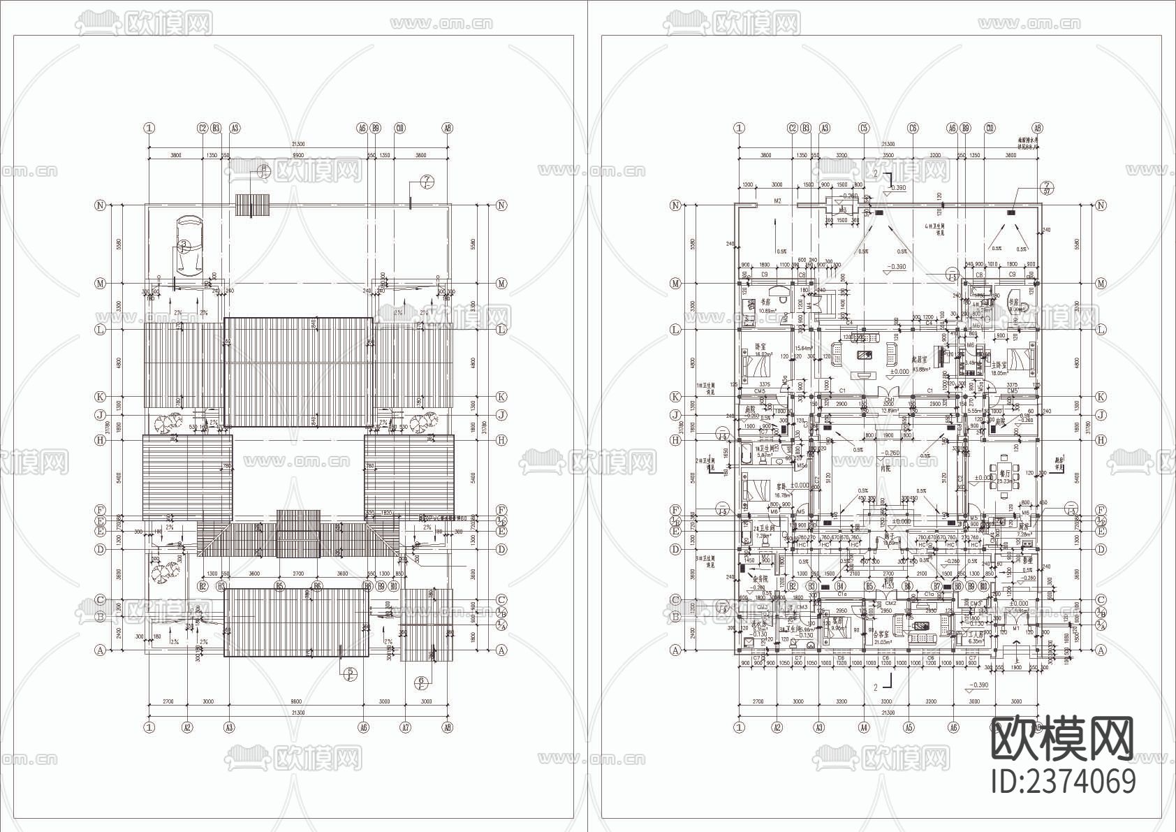 四合院住宅CAD施工图下载（渲染图2）