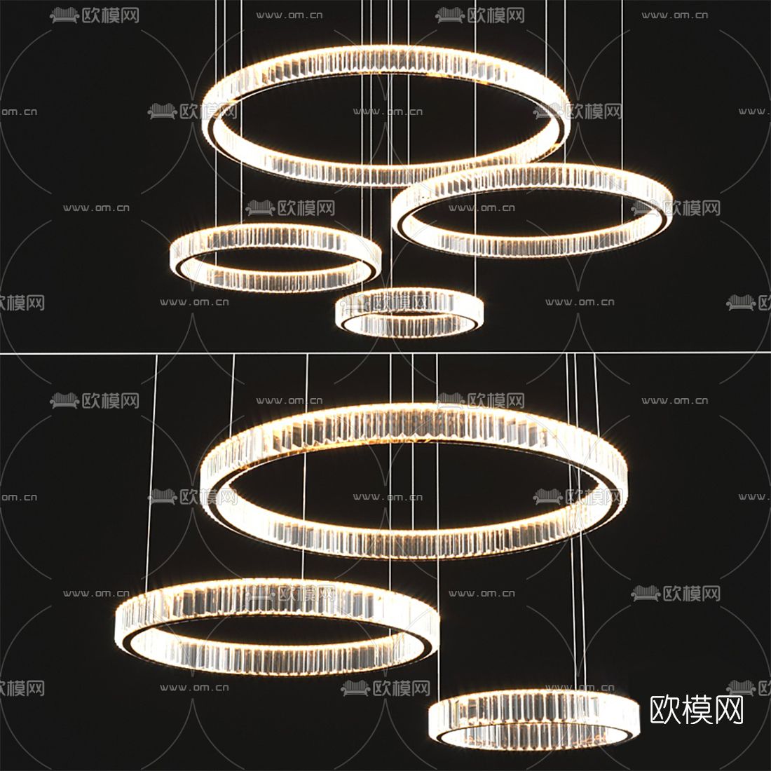 现代环形吊灯3d模型下载_ID12205623_3dmax免费模型-欧模网