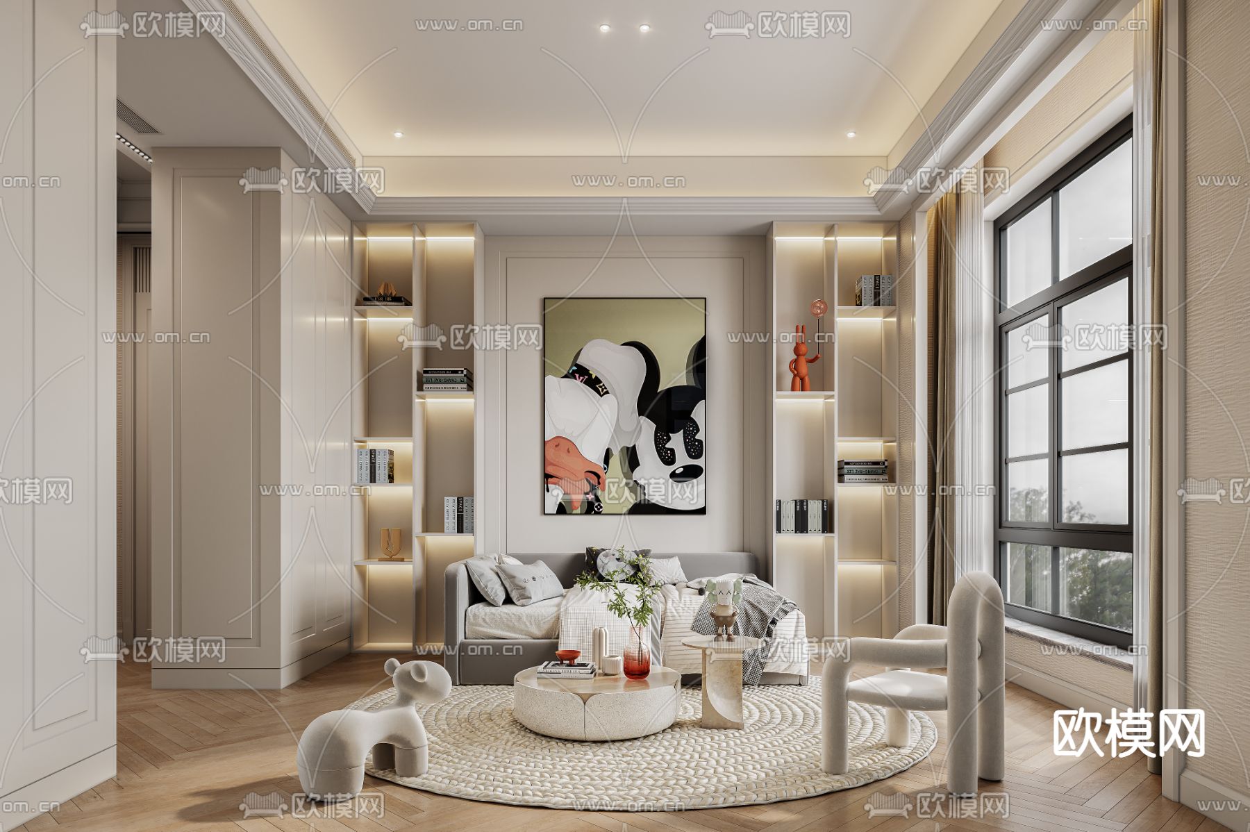 儿童娱乐区 休息区3d模型下载（渲染图1）