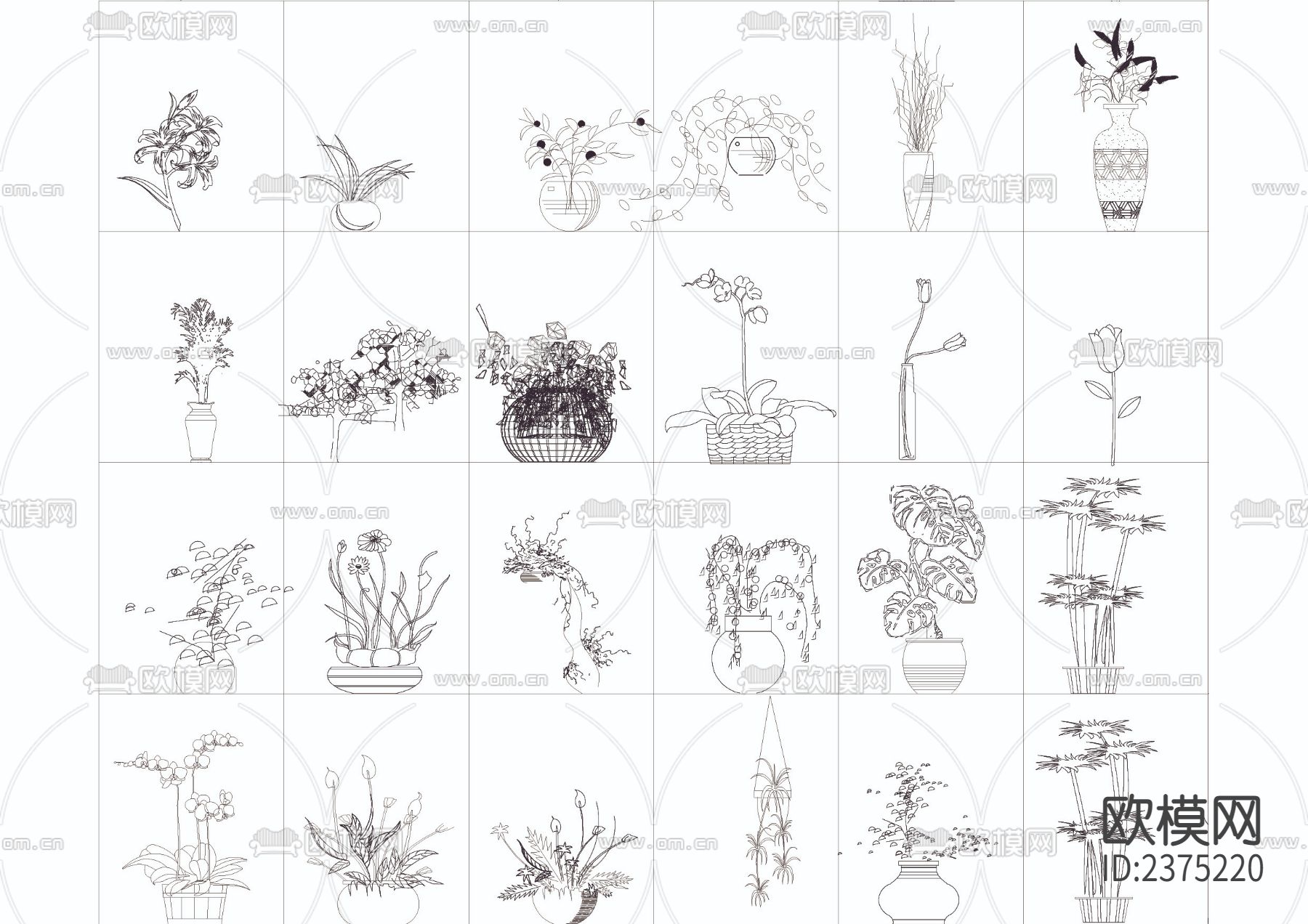 园林树CAD图库下载（渲染图5）