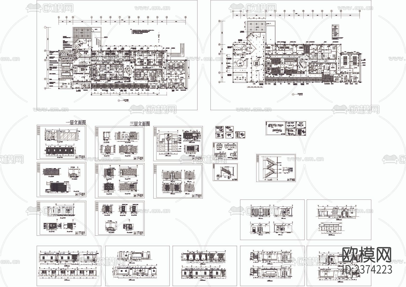 五星级会所茶吧CAD施工图下载（渲染图1）
