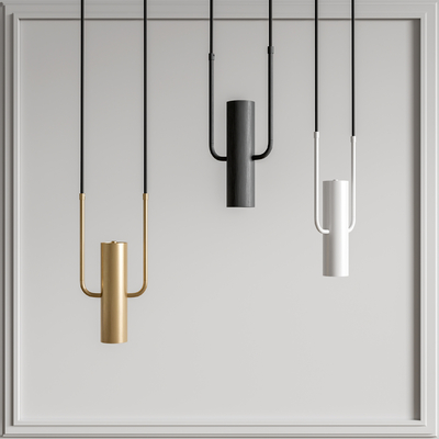 金属长筒吊灯 小吊灯su模型