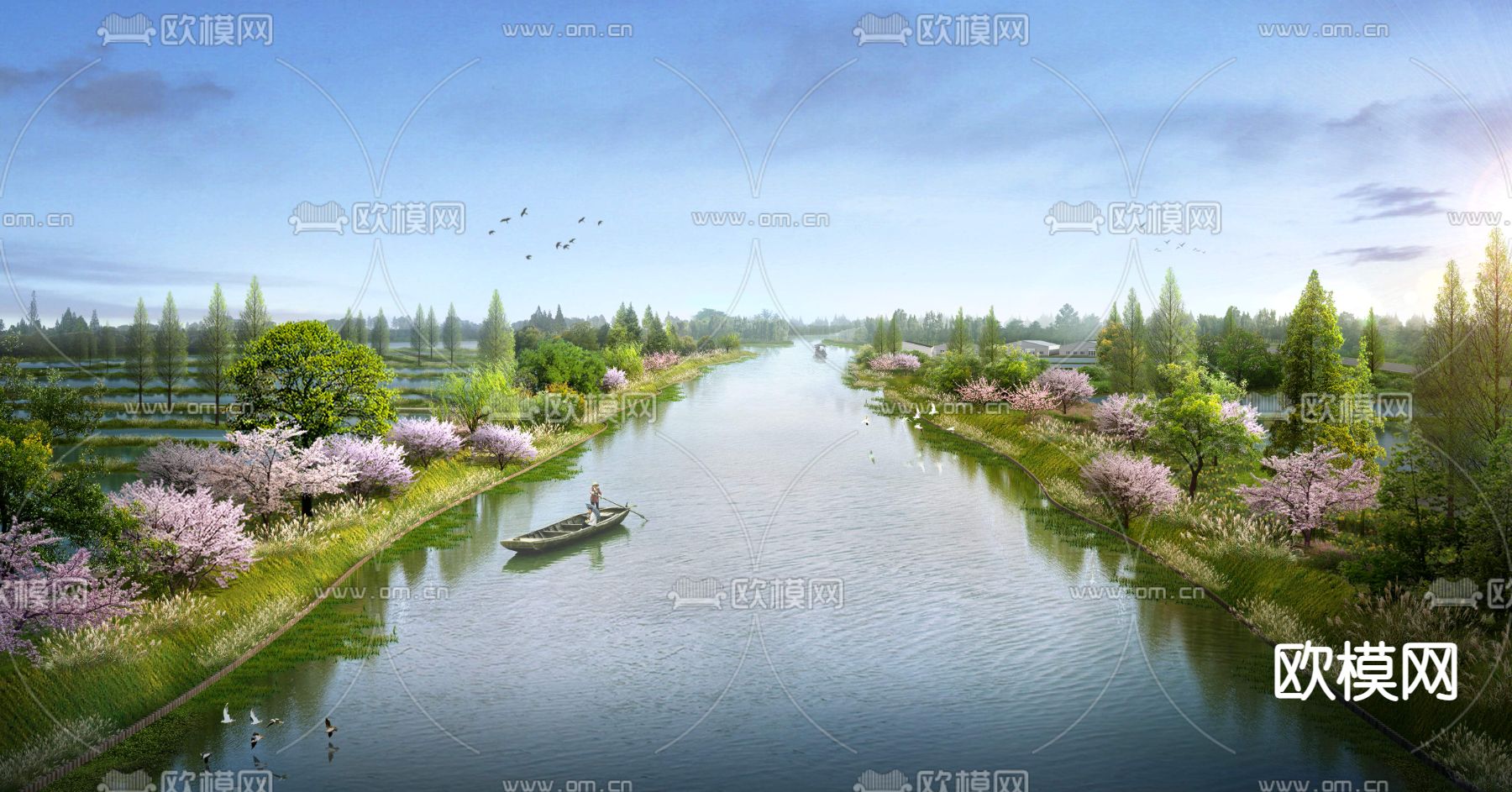 河流景观psd下载