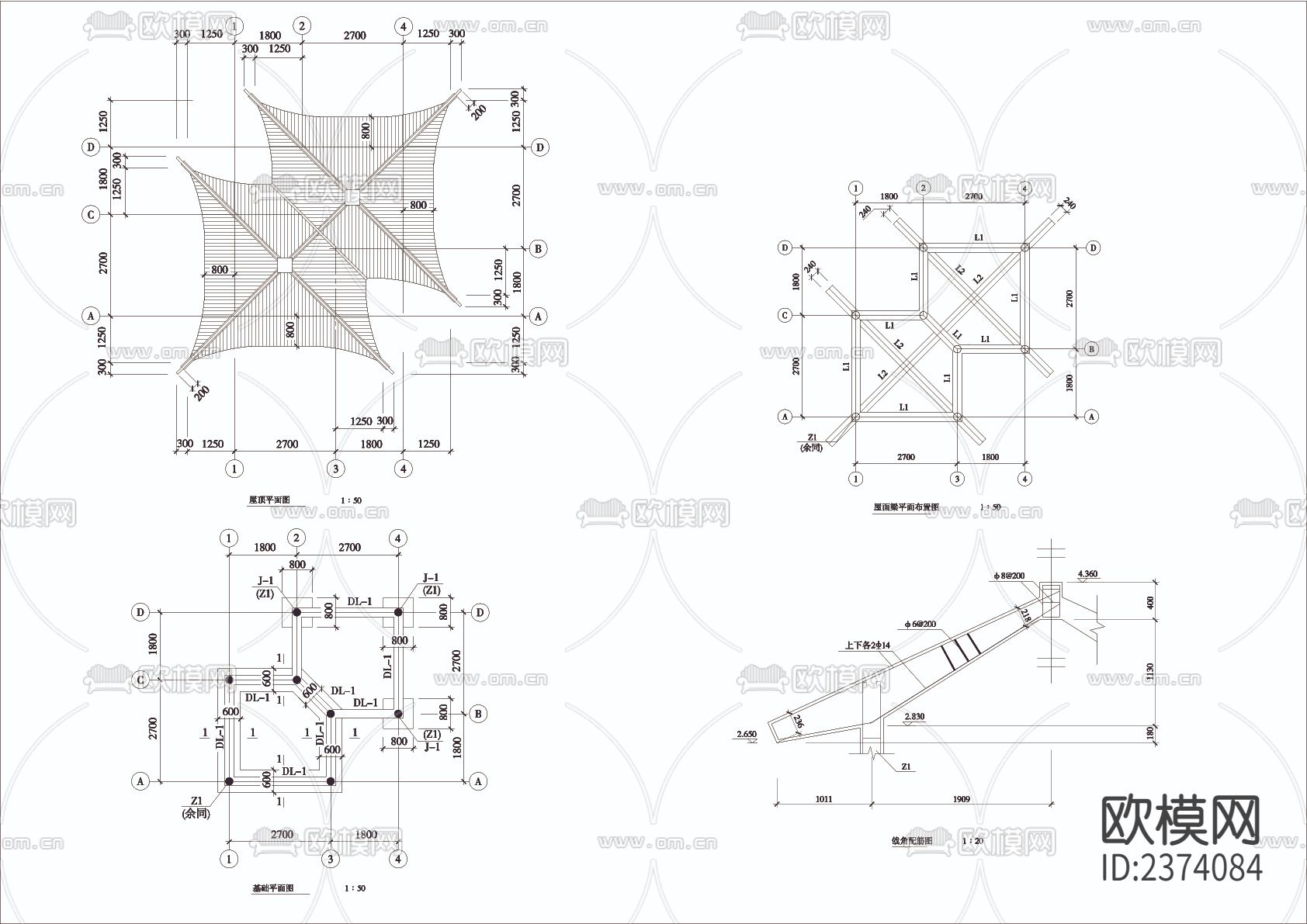 套亭古建筑完整CAD节点大样下载（渲染图3）
