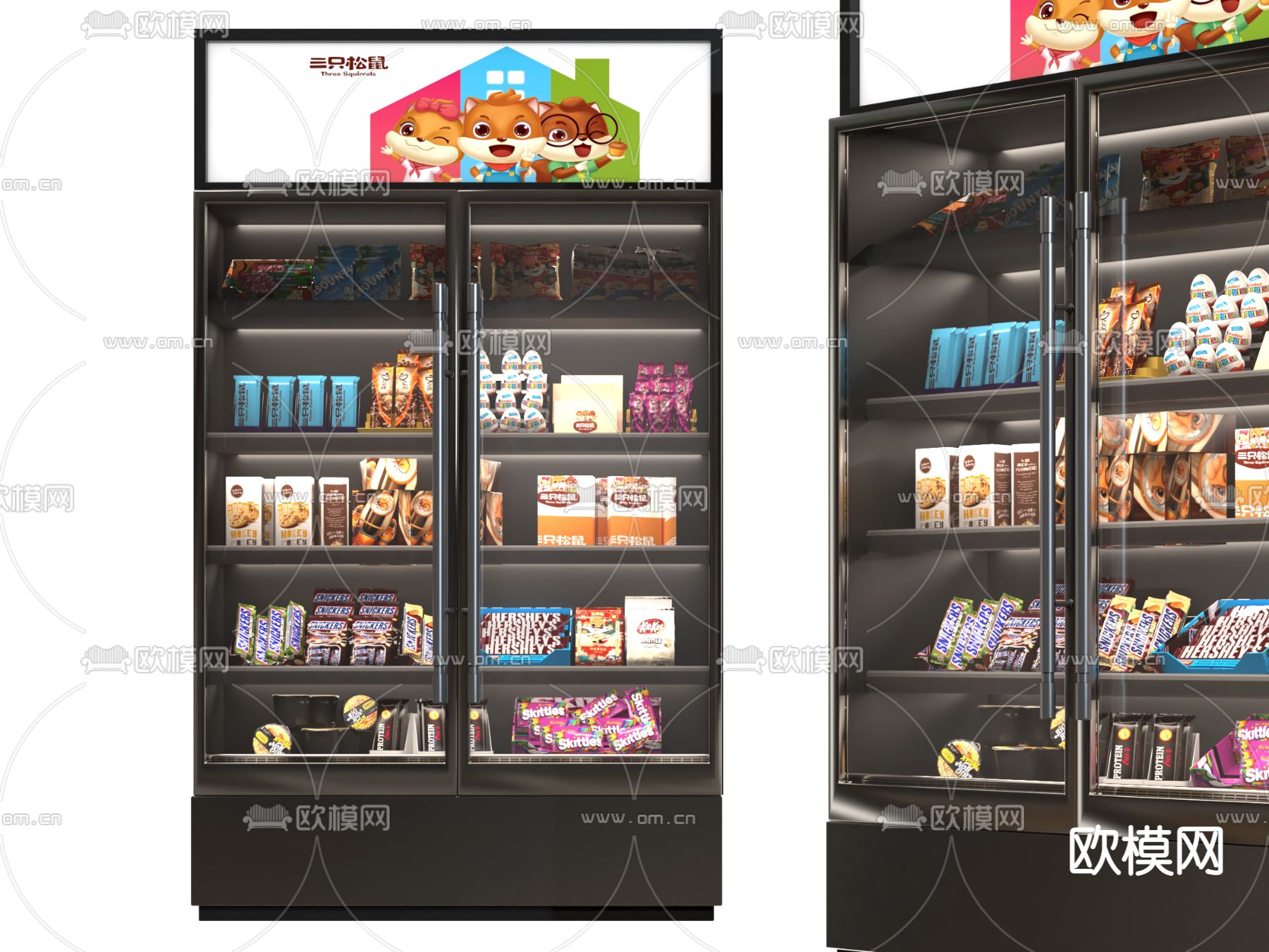 零食冷藏柜 保鲜冰柜su模型下载