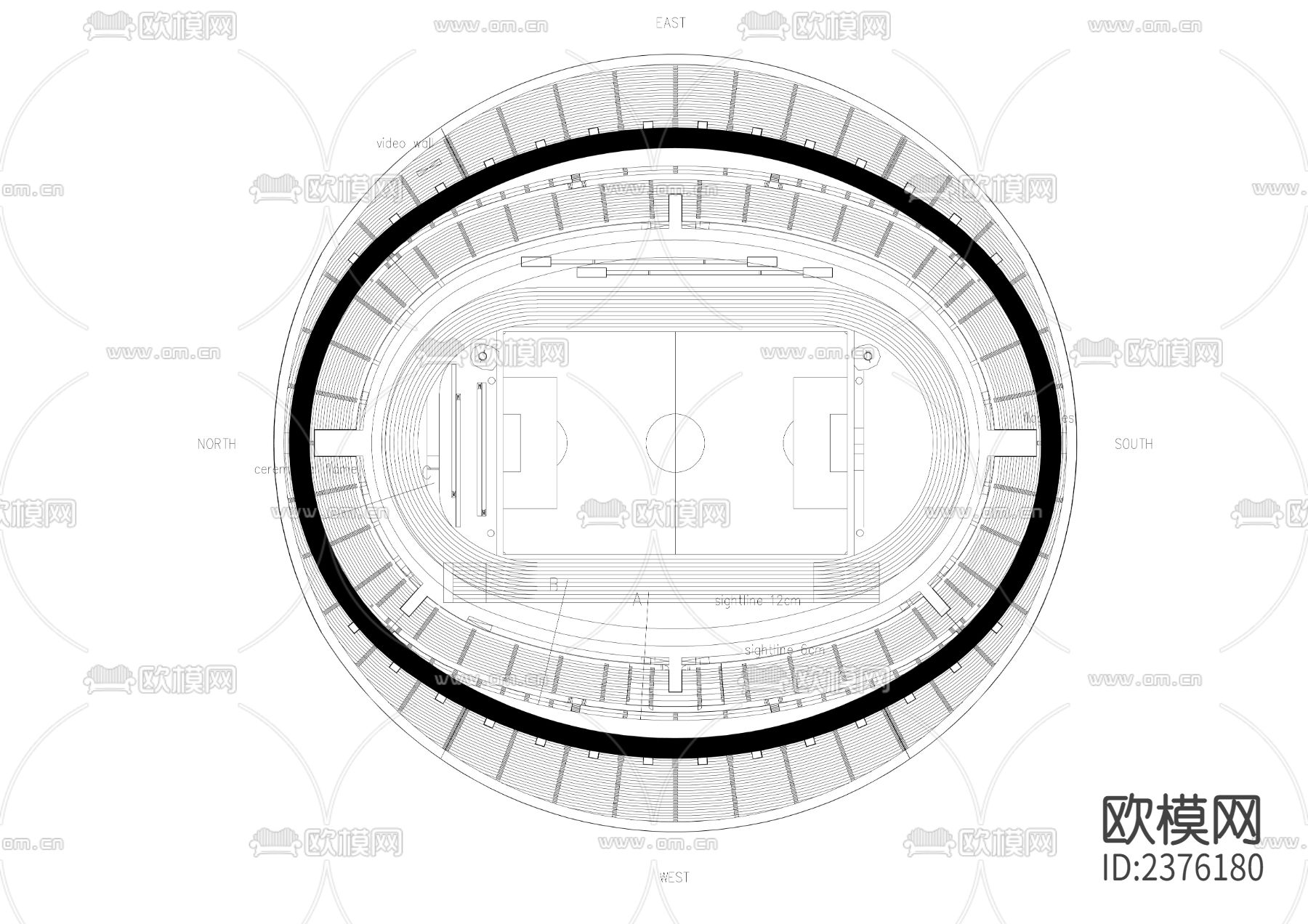 体育馆看台cad节点大样下载（渲染图3）