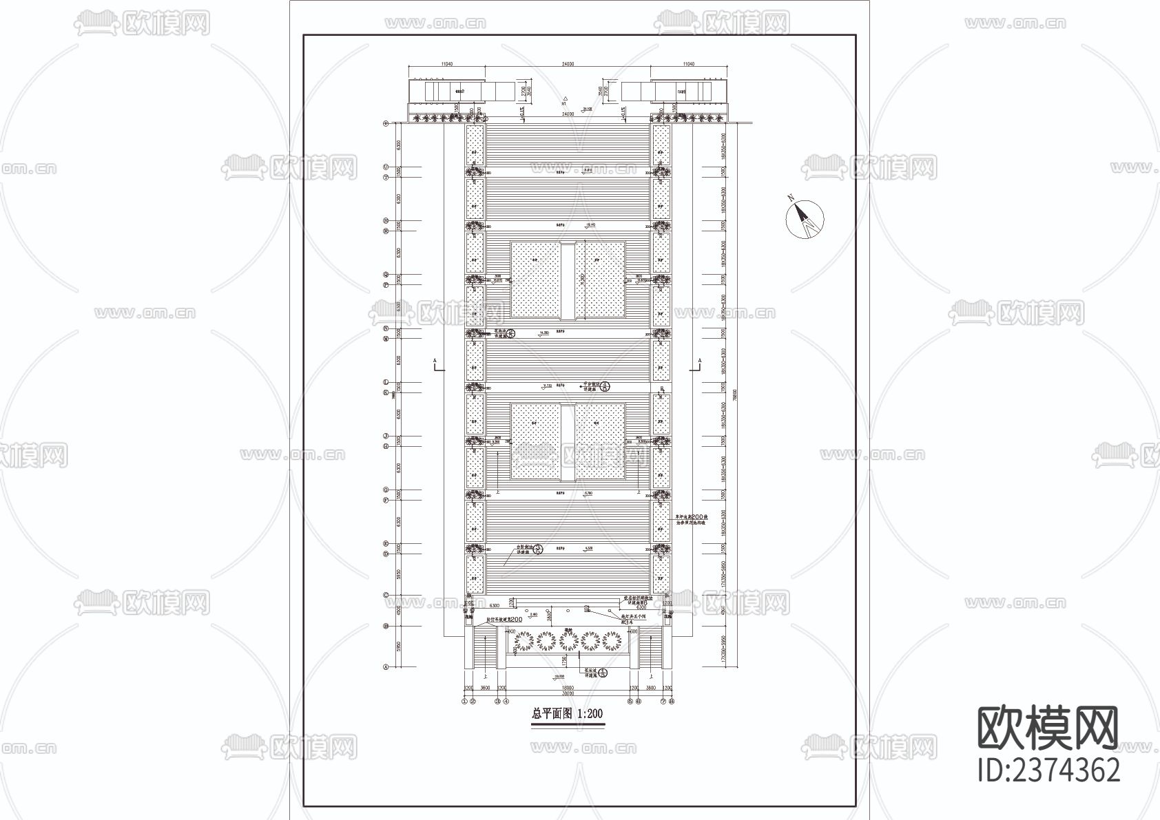 学校入口台阶及值班室CAD施工图下载（渲染图2）