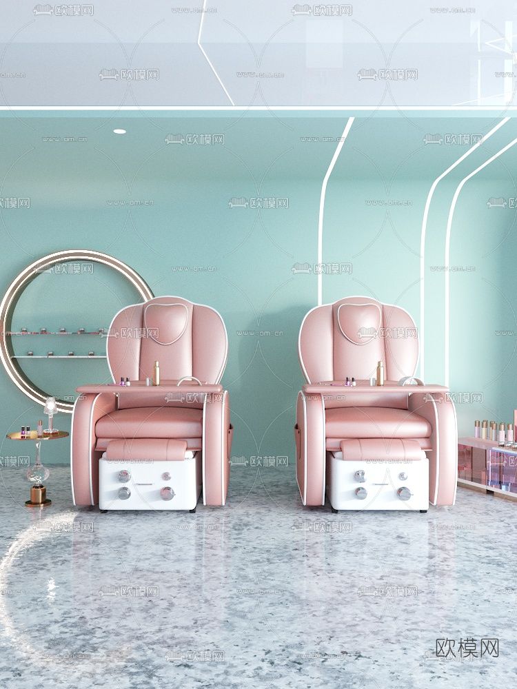 现代网红美甲沙发3d模型下载（渲染图1）