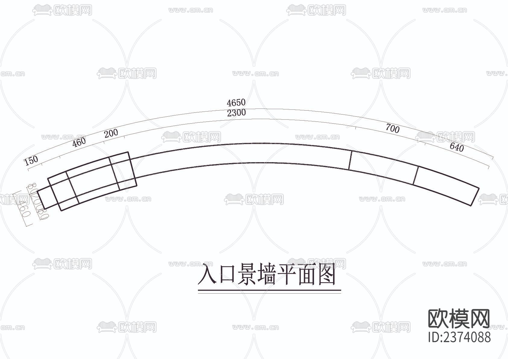 小区入口特色景墙CAD节点大样下载（渲染图1）