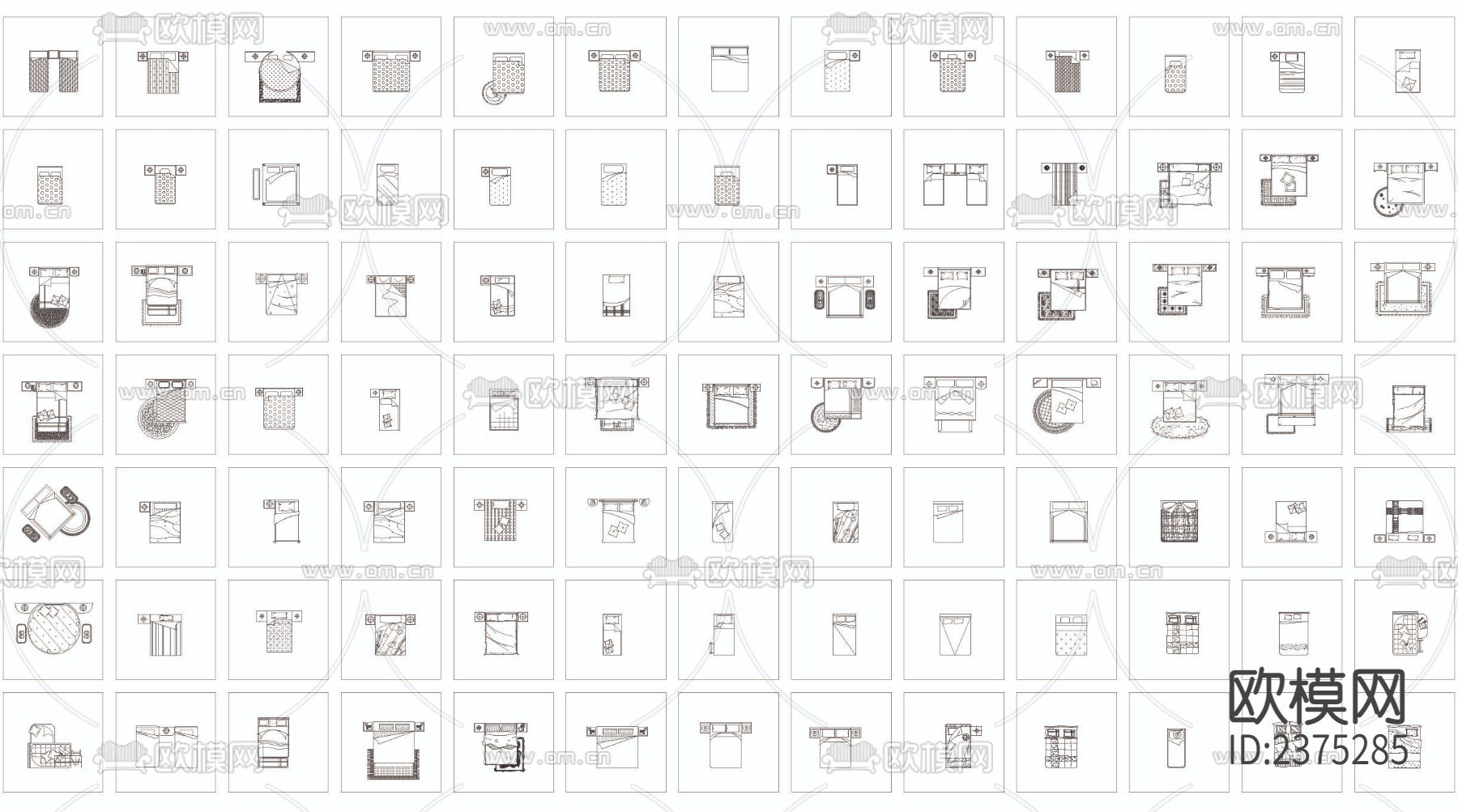 420套床平面和220套床立面CAD施工图下载（渲染图3）