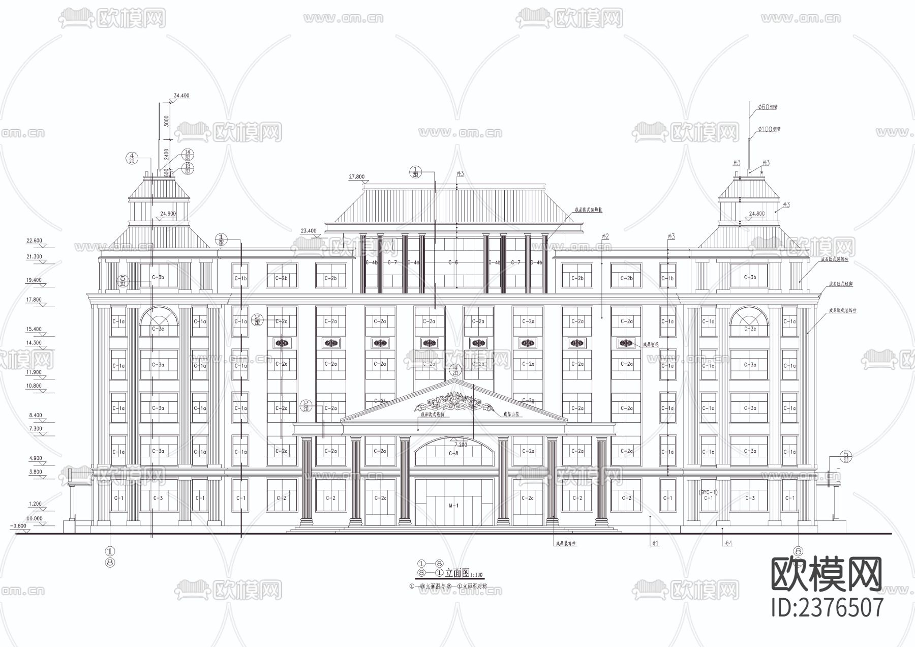 医院cad施工图下载（渲染图2）