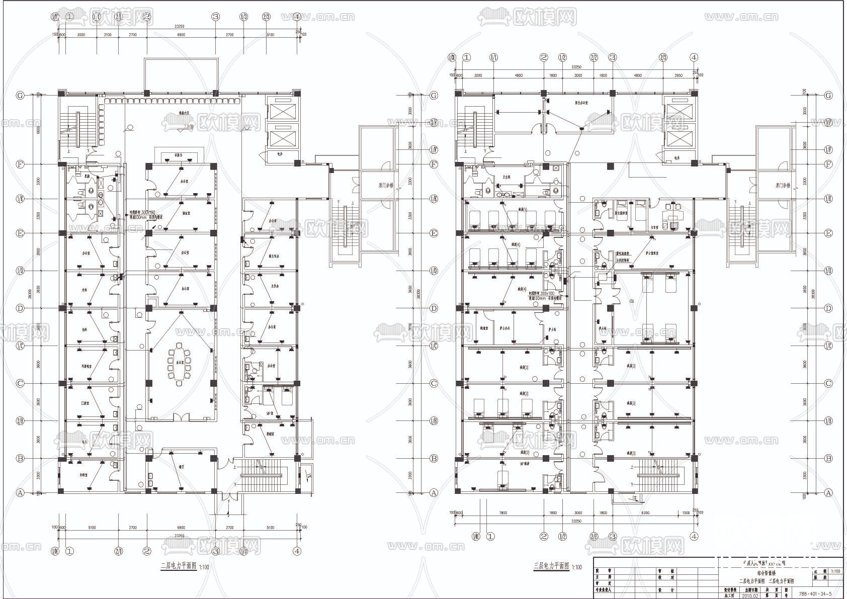 医院cad施工图下载（渲染图3）