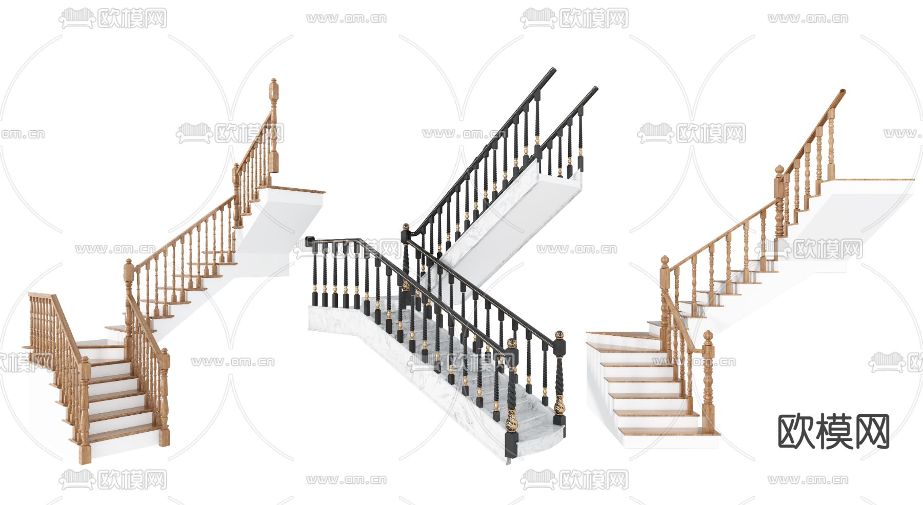 欧式楼梯3d模型下载