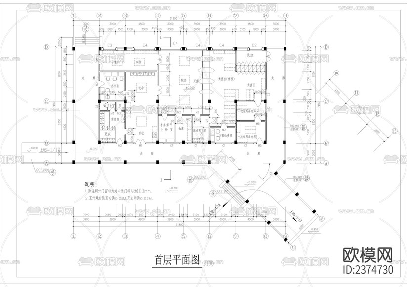 消毒供應(yīng)中心全套CAD施工圖下載(渲染圖2)