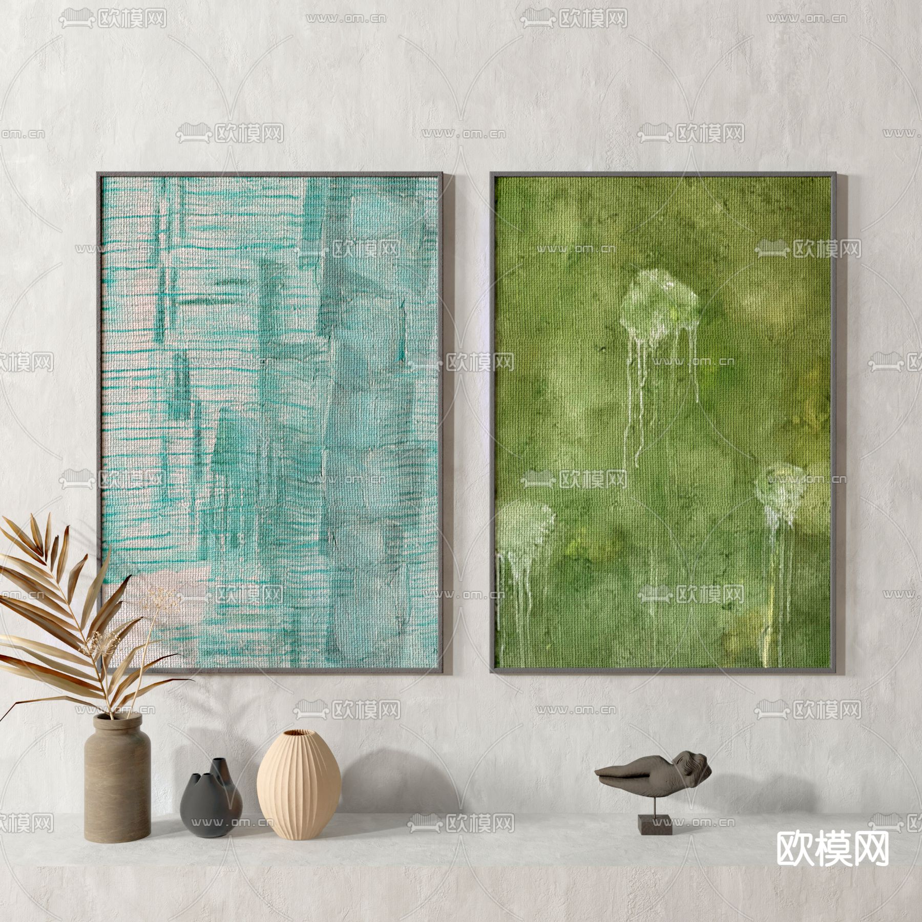 现代抽象画 装饰画 挂画3d模型下载_ID12206146_3dmax免费模型-欧模网