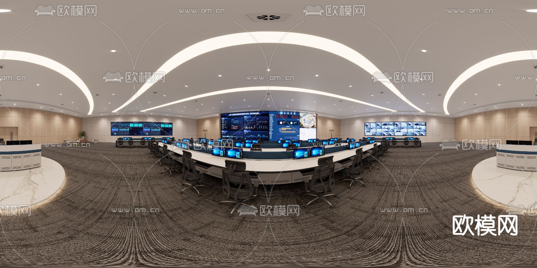 监控室cr全景3d模型