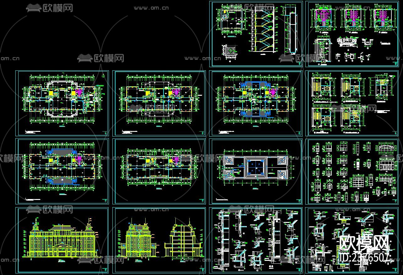 医院cad施工图下载（渲染图1）