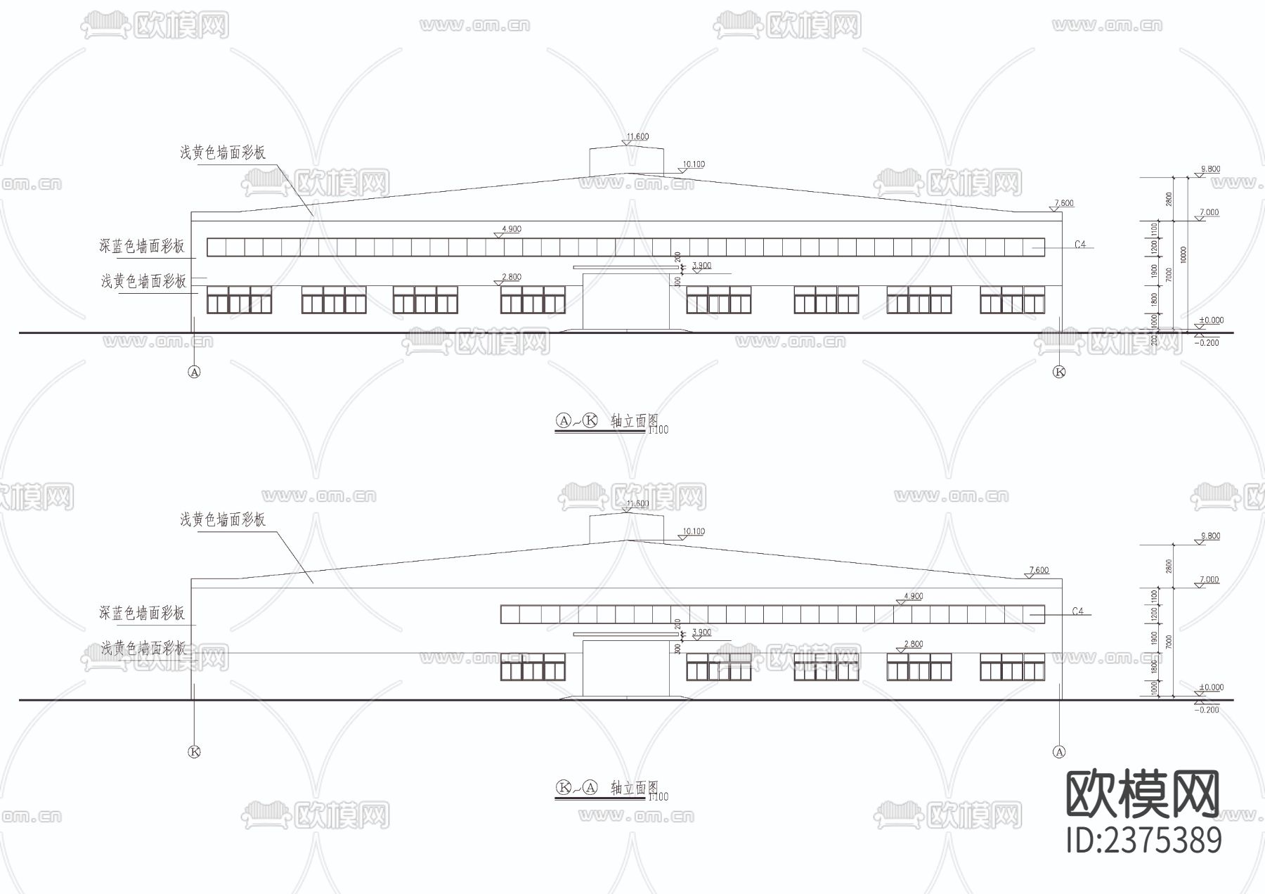 钢构厂房CAD施工图下载（渲染图4）