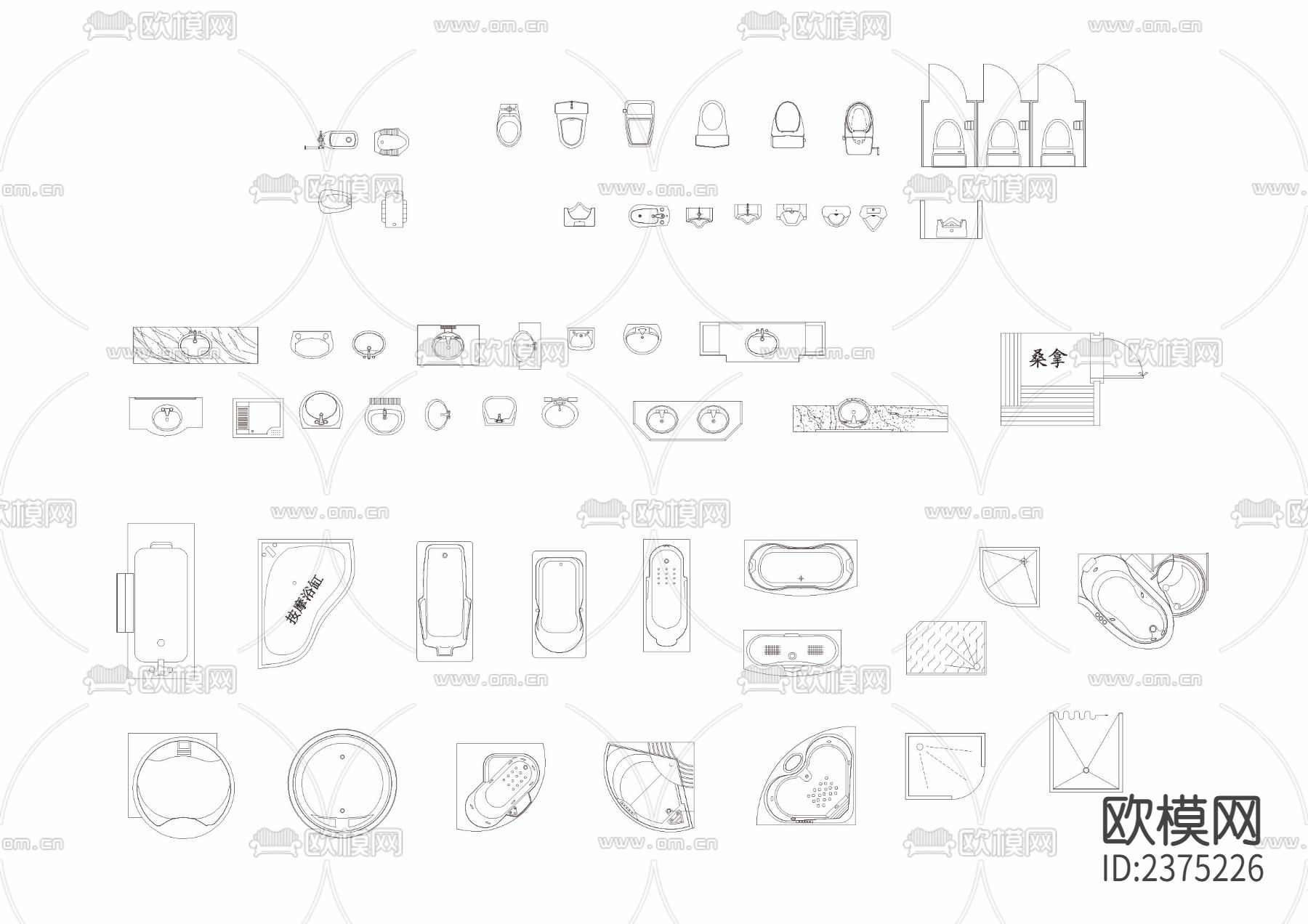 室内常用平立面CAD图库下载（渲染图3）