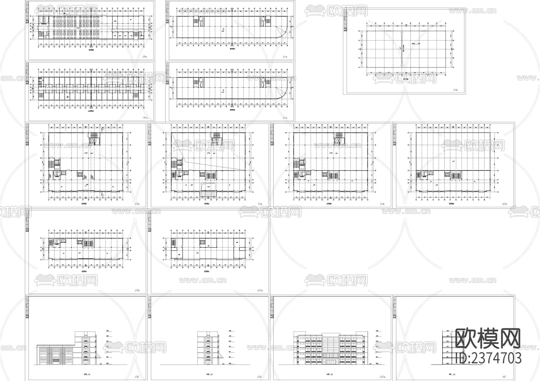 厂房冲压车间和宿舍楼CAD施工图下载（渲染图1）
