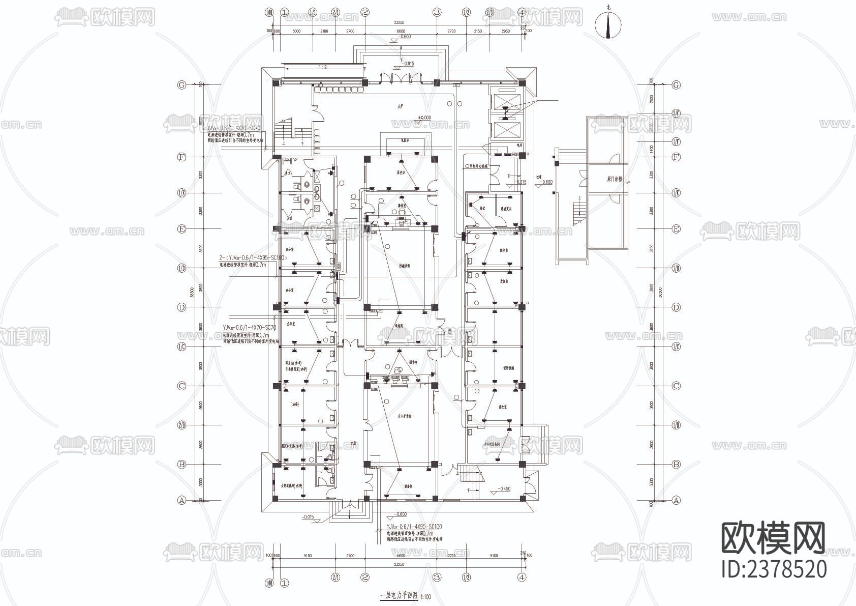 医院cad施工图下载（渲染图1）