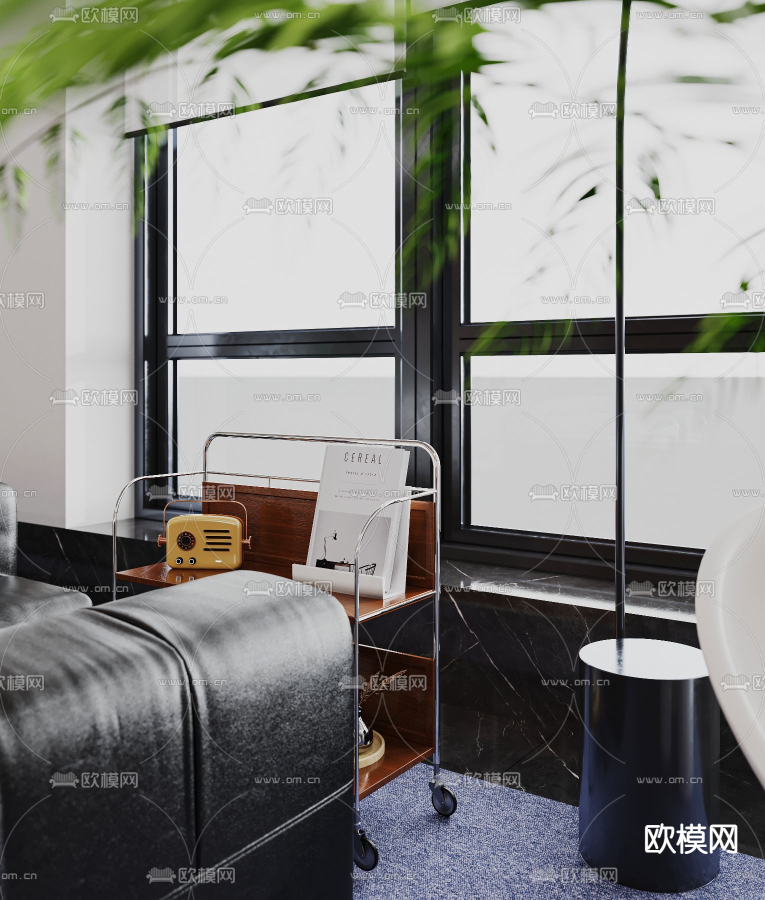 现代茶水间 洽谈区3d模型下载（渲染图3）