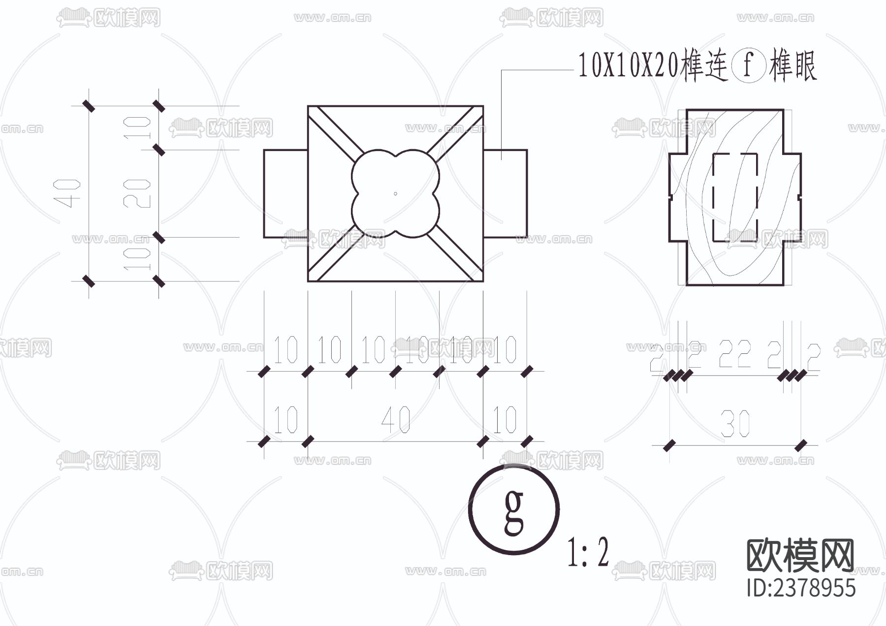 挂落和花格cad详图下载（渲染图2）