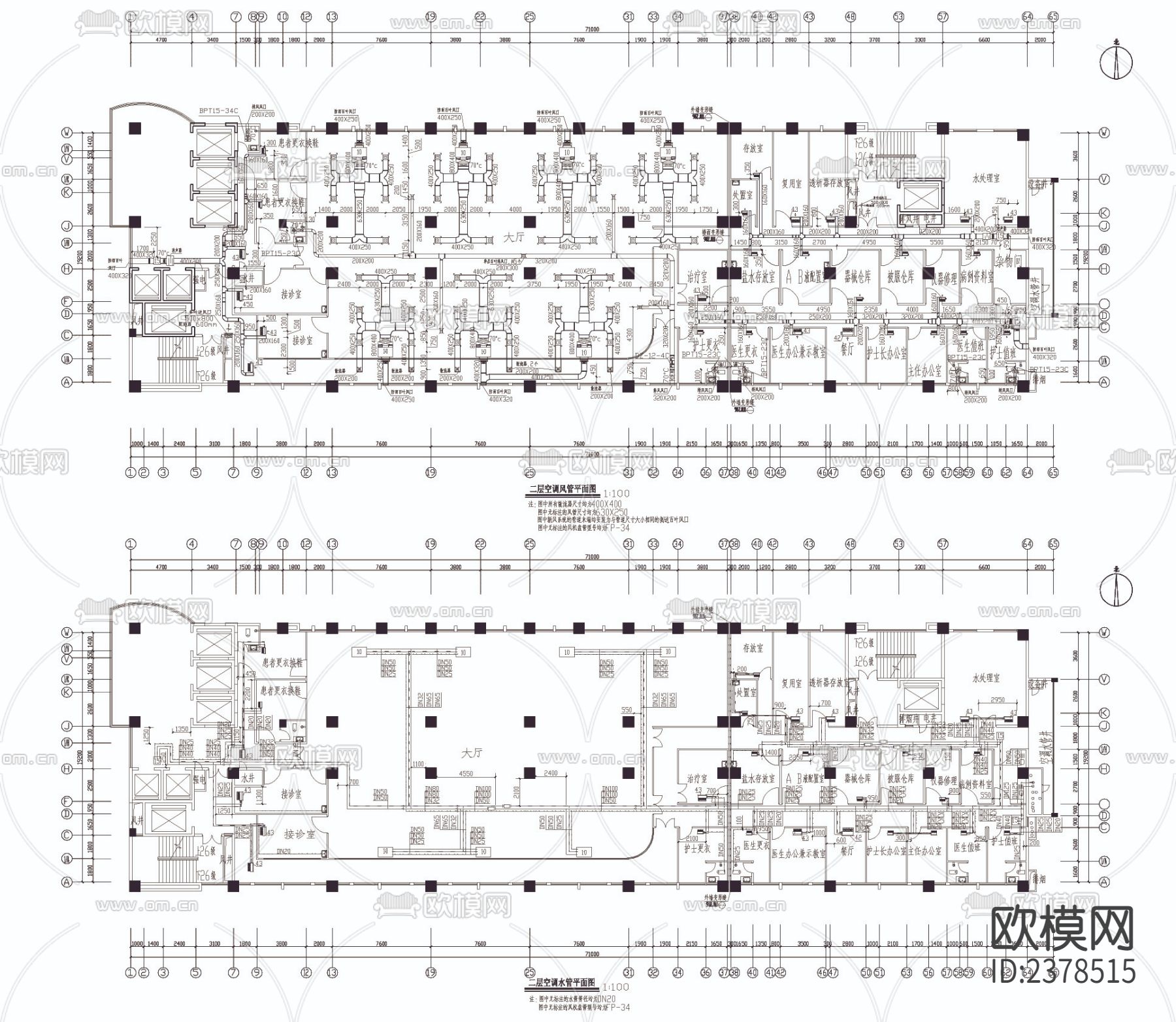 医院cad施工图下载（渲染图2）
