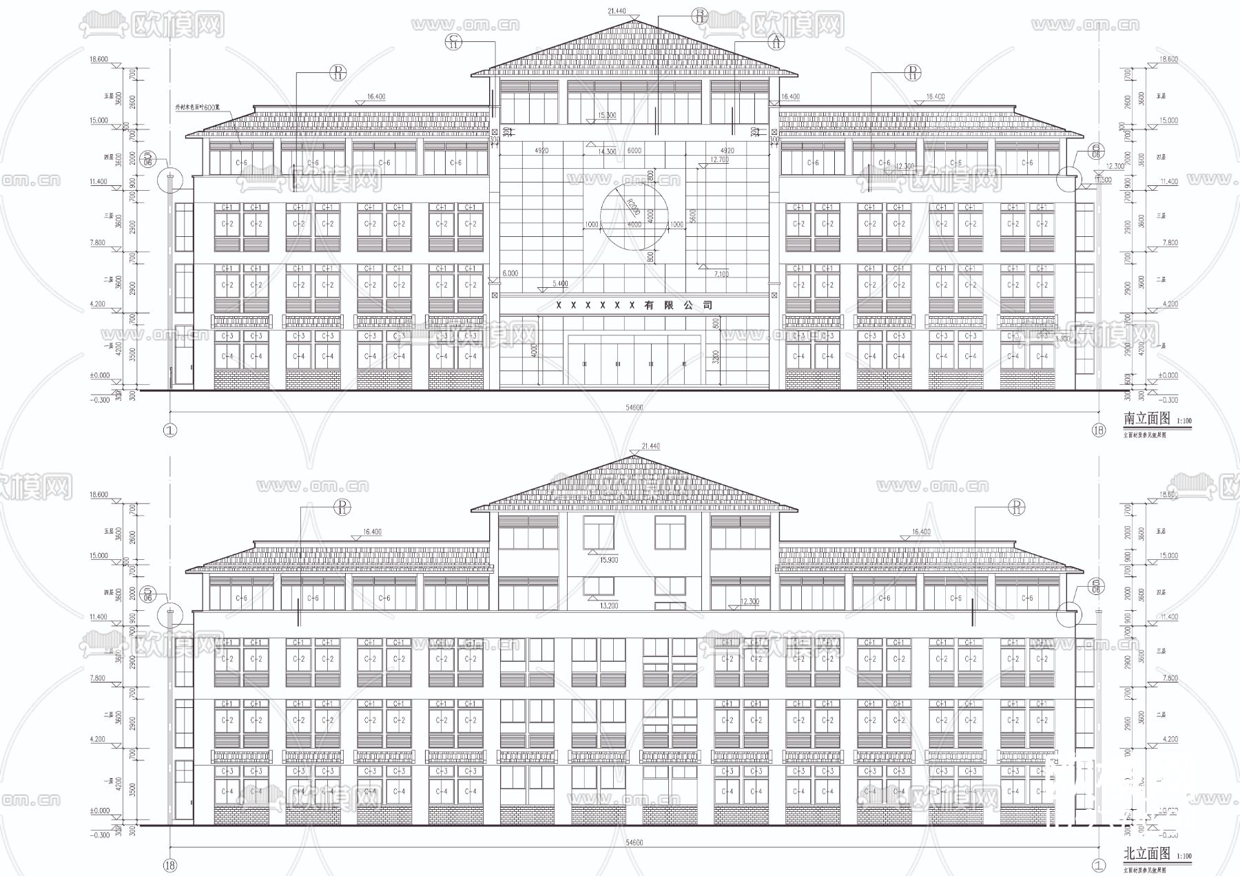 办公楼建筑CAD施工图下载（渲染图4）