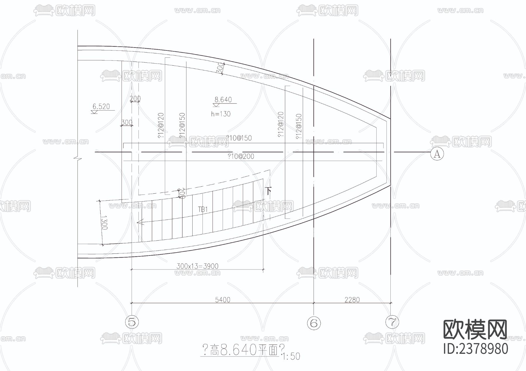 帆船游乐设施cad详图下载（渲染图2）