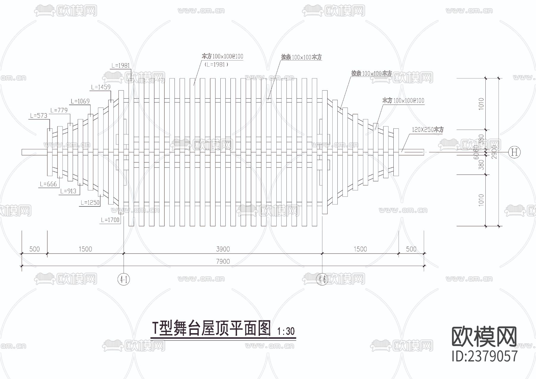 T型舞台cad大样图下载（渲染图2）