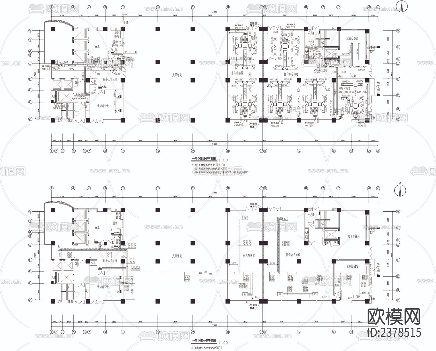 医院cad施工图下载（渲染图1）