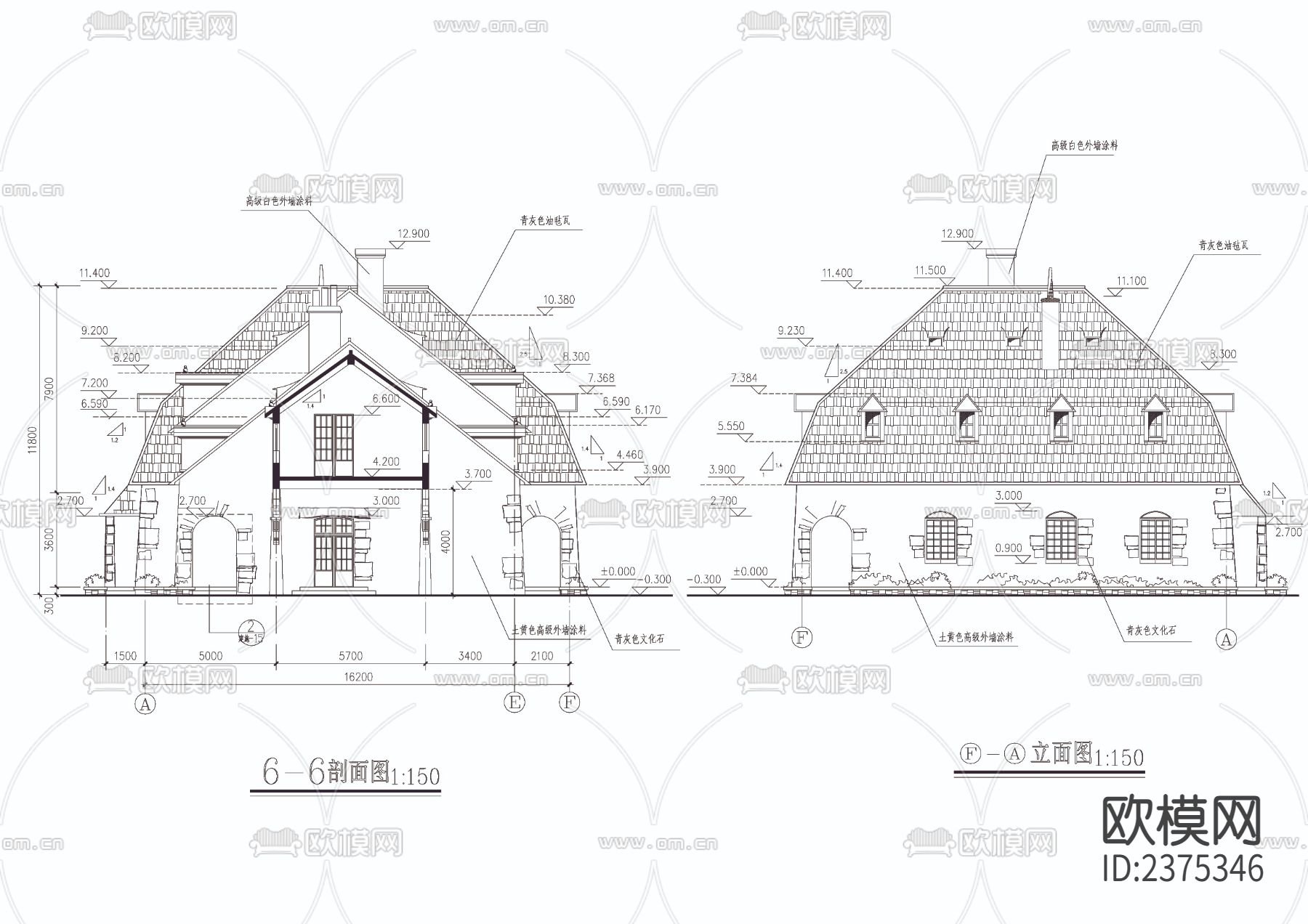 法式影楼全套CAD施工图下载（渲染图4）