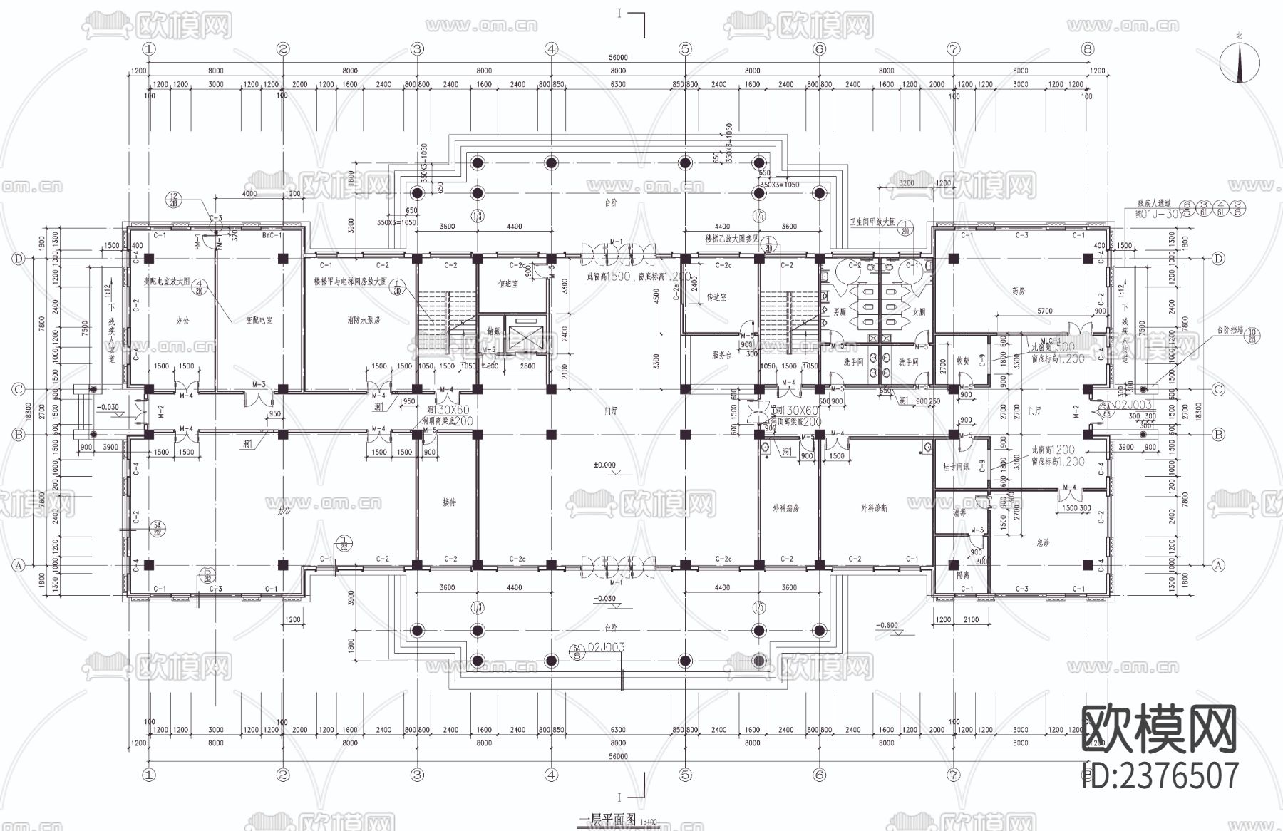 医院cad施工图下载（渲染图4）