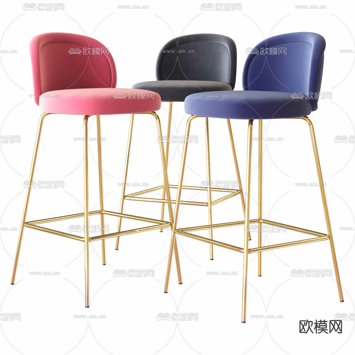 轻奢吧椅 吧凳3d模型下载