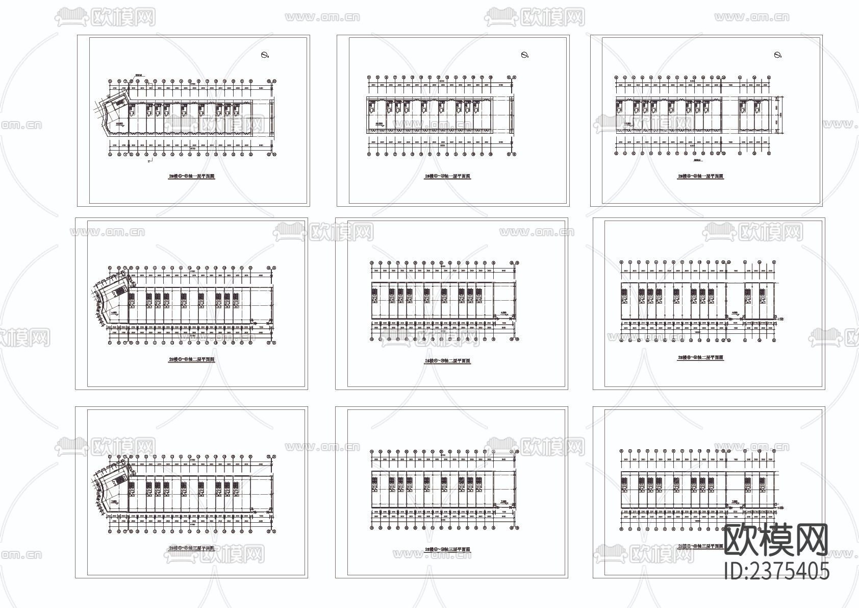 纺机市场厂房CAD施工图下载（渲染图1）