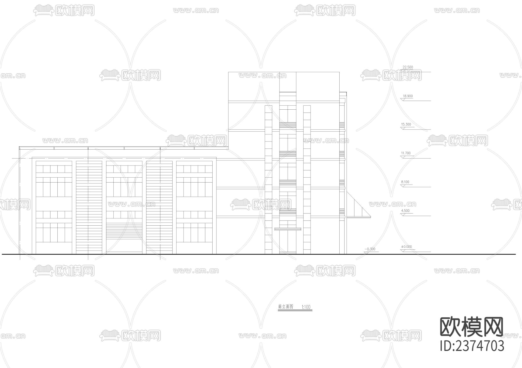 厂房冲压车间和宿舍楼CAD施工图下载（渲染图8）