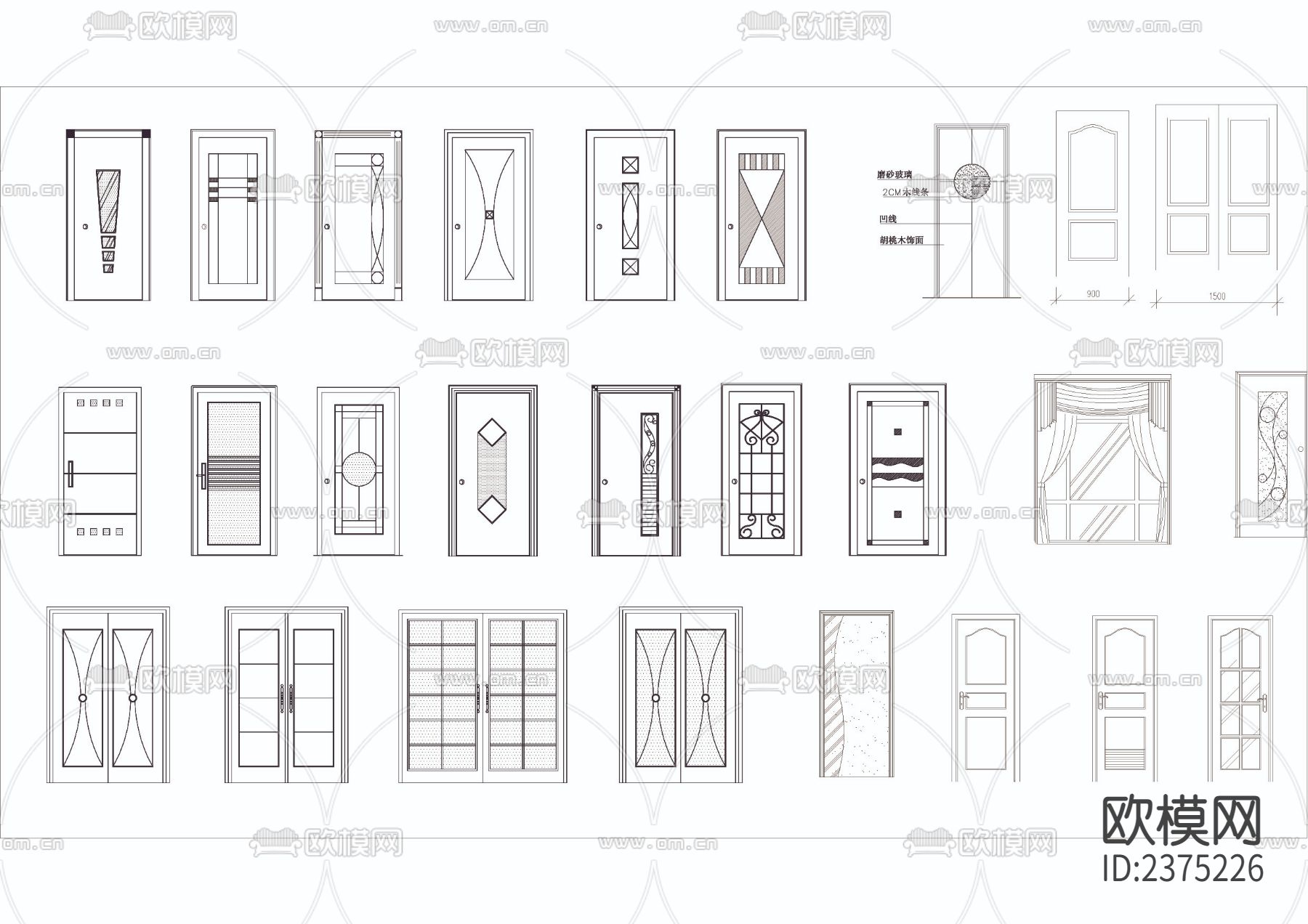室内常用平立面CAD图库下载（渲染图6）