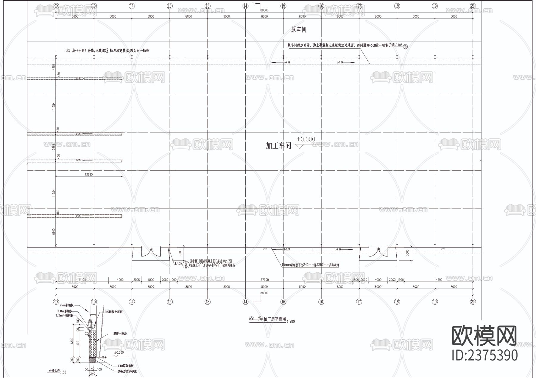 钢厂扩建CAD施工图下载（渲染图1）