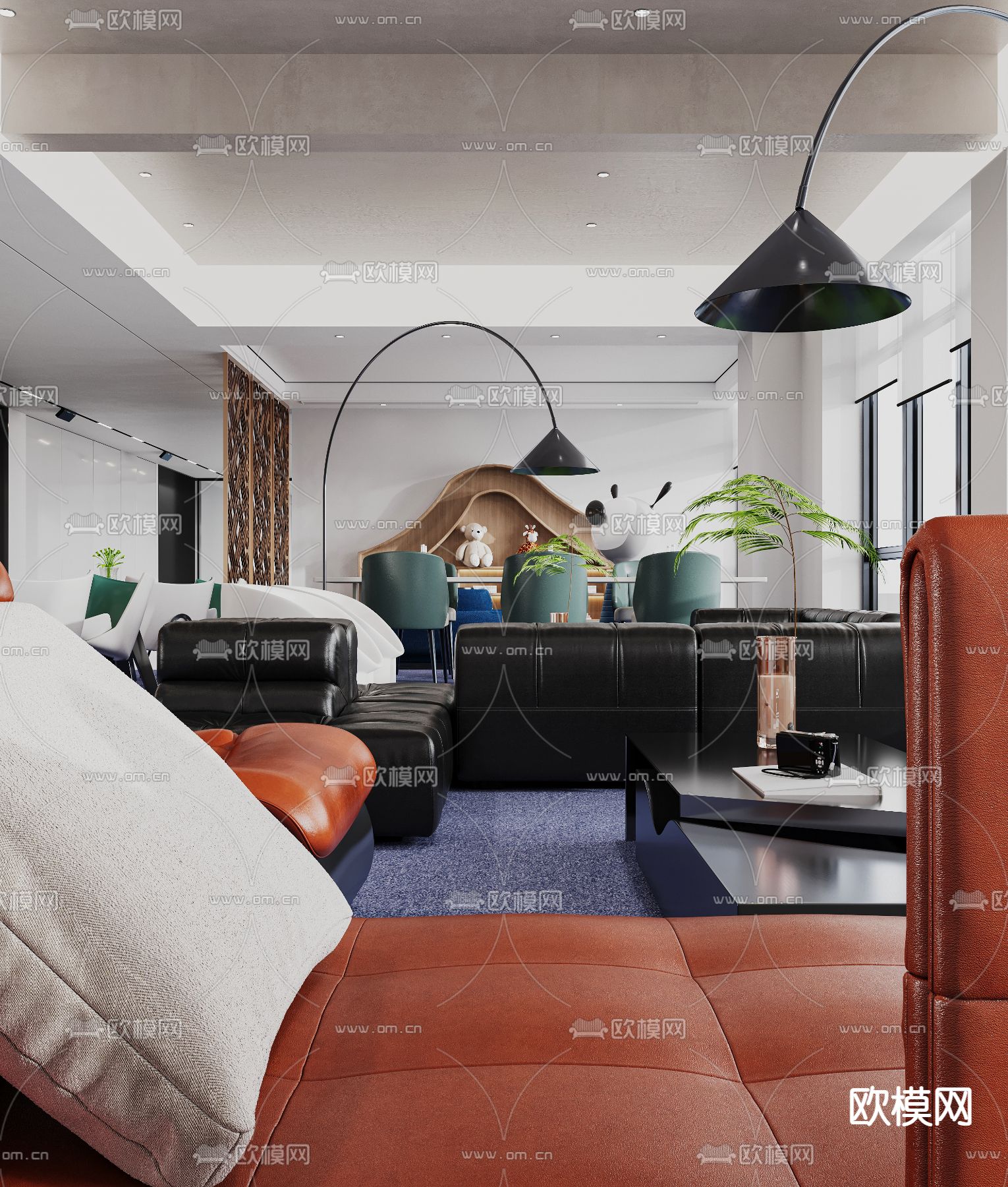 现代茶水间 洽谈区3d模型下载（渲染图5）