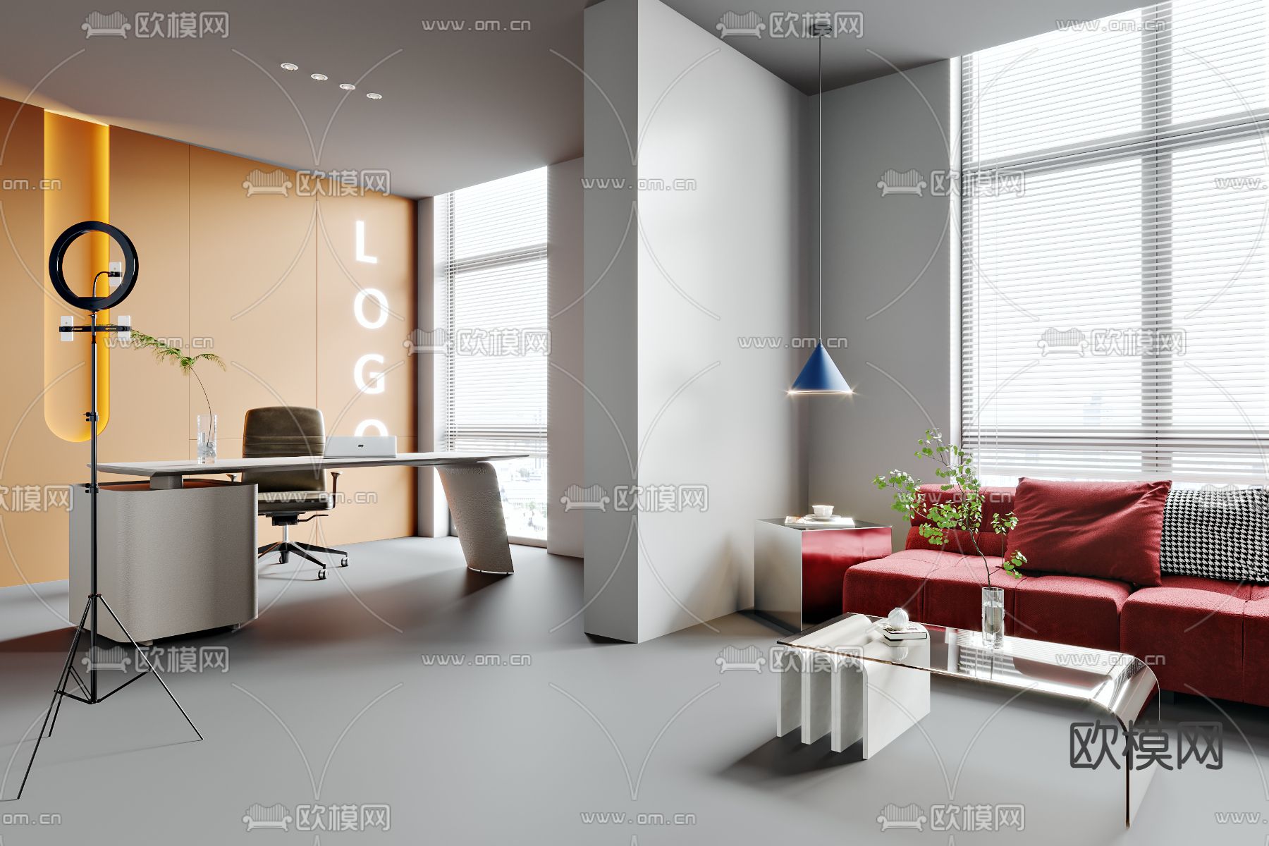 现代直播间3d模型下载