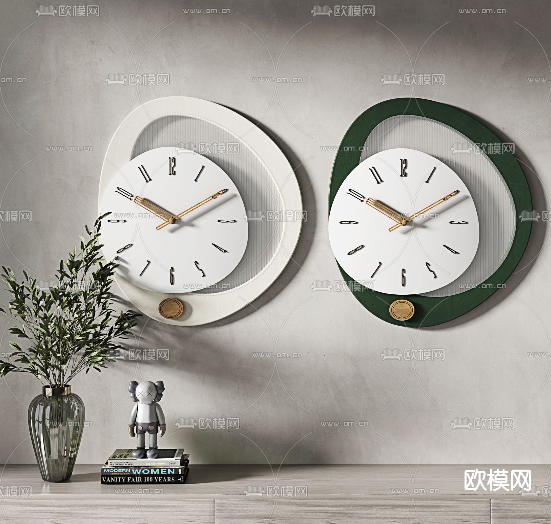 轻奢时钟 钟表3d模型下载