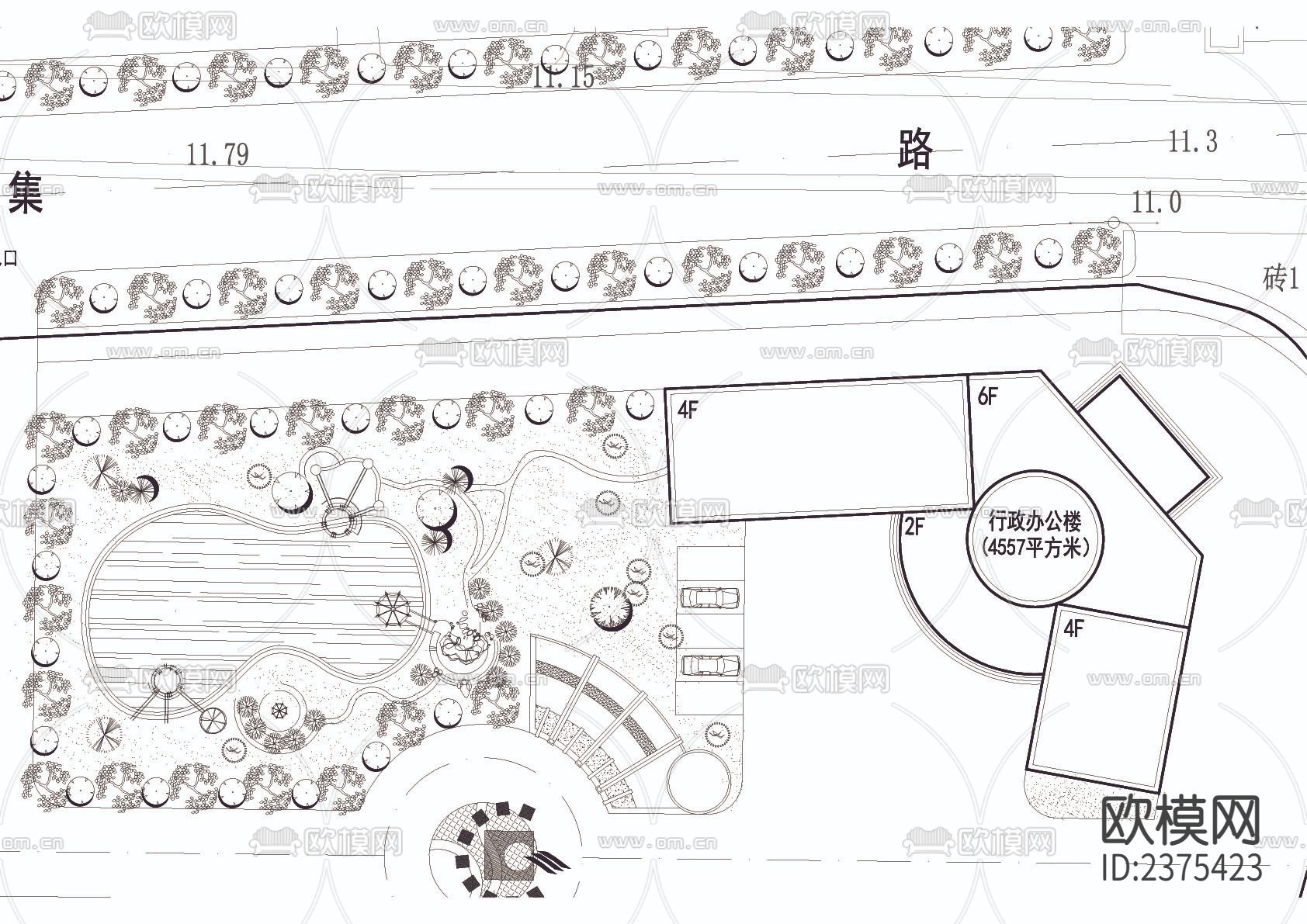 工業(yè)園總平面規(guī)劃CAD施工圖下載（渲染圖2）