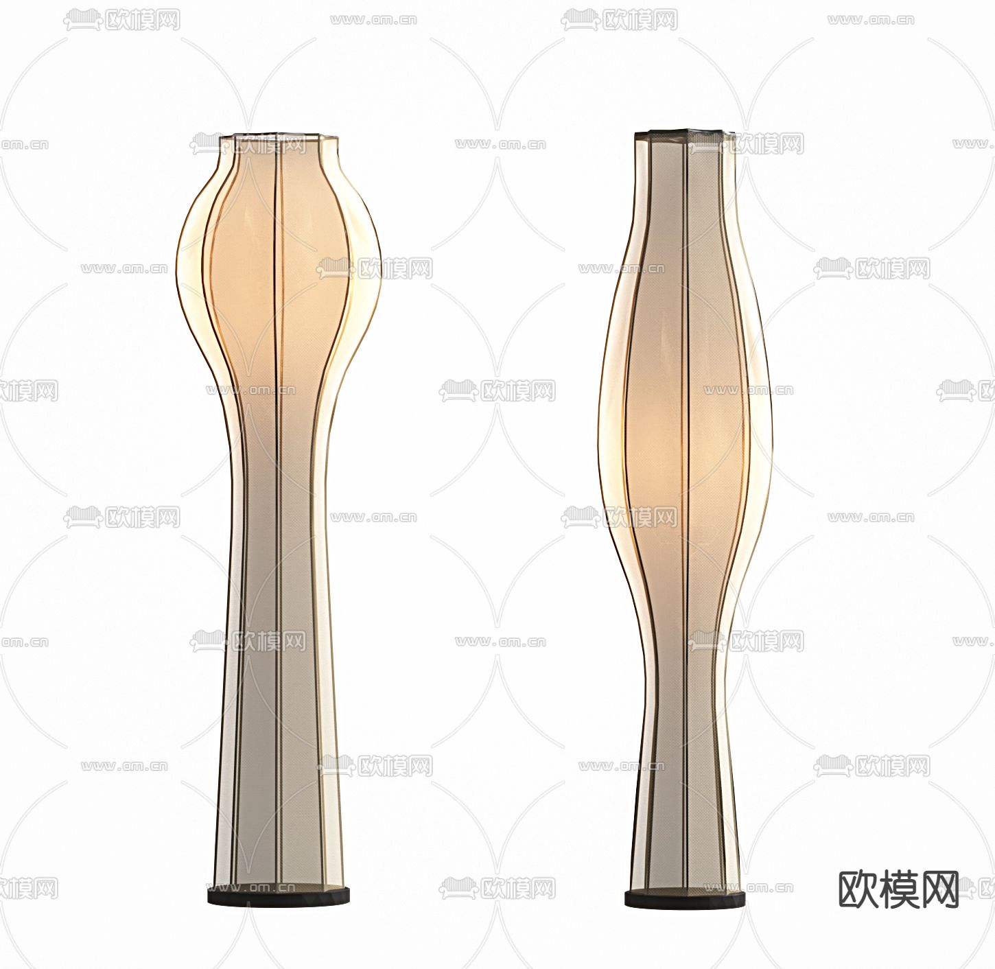 新中式灯笼落地灯3d模型下载