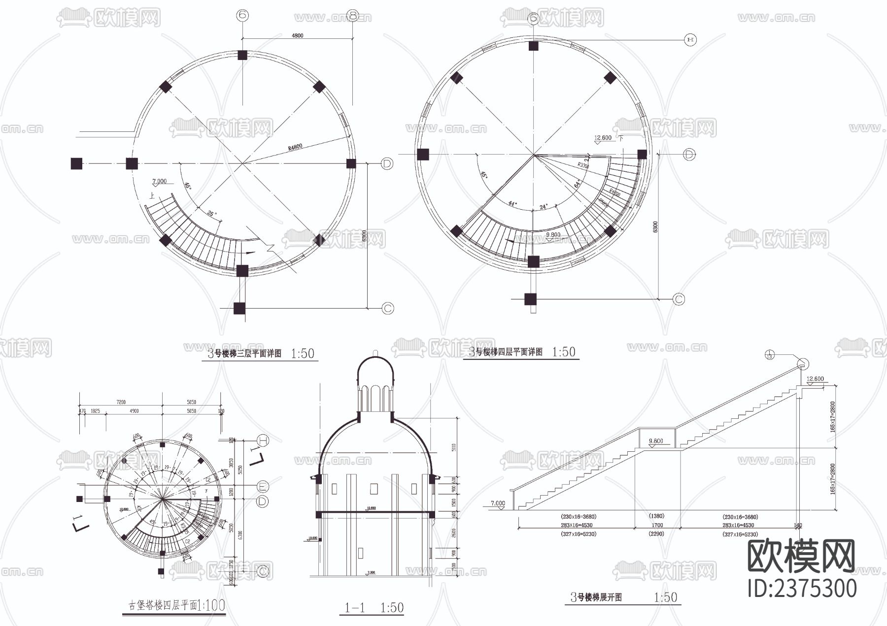 法式古堡CAD施工图下载（渲染图4）