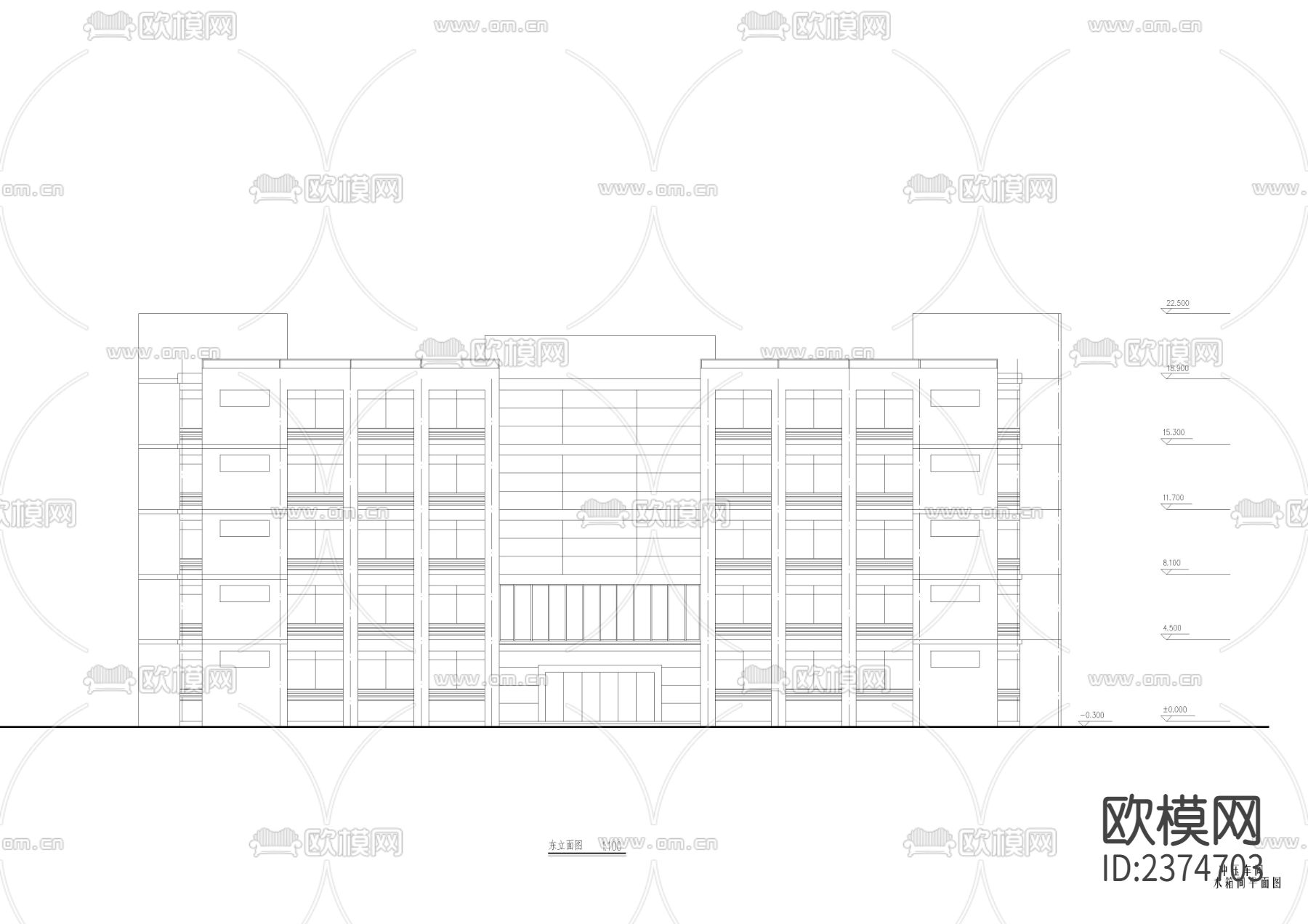 厂房冲压车间和宿舍楼CAD施工图下载（渲染图7）