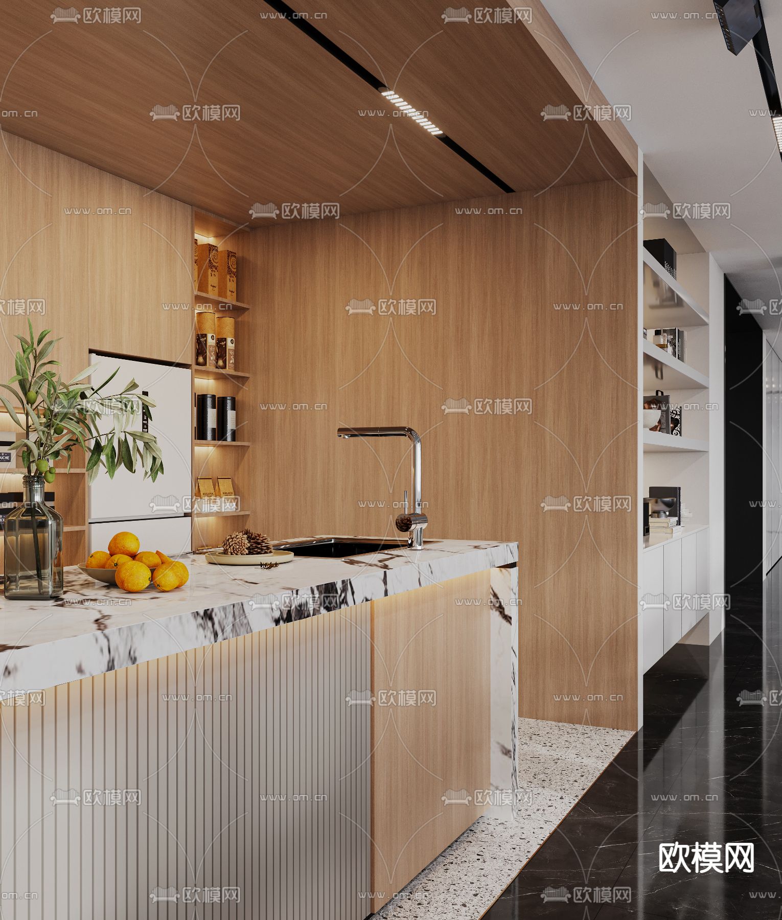 现代茶水间 洽谈区3d模型下载（渲染图4）