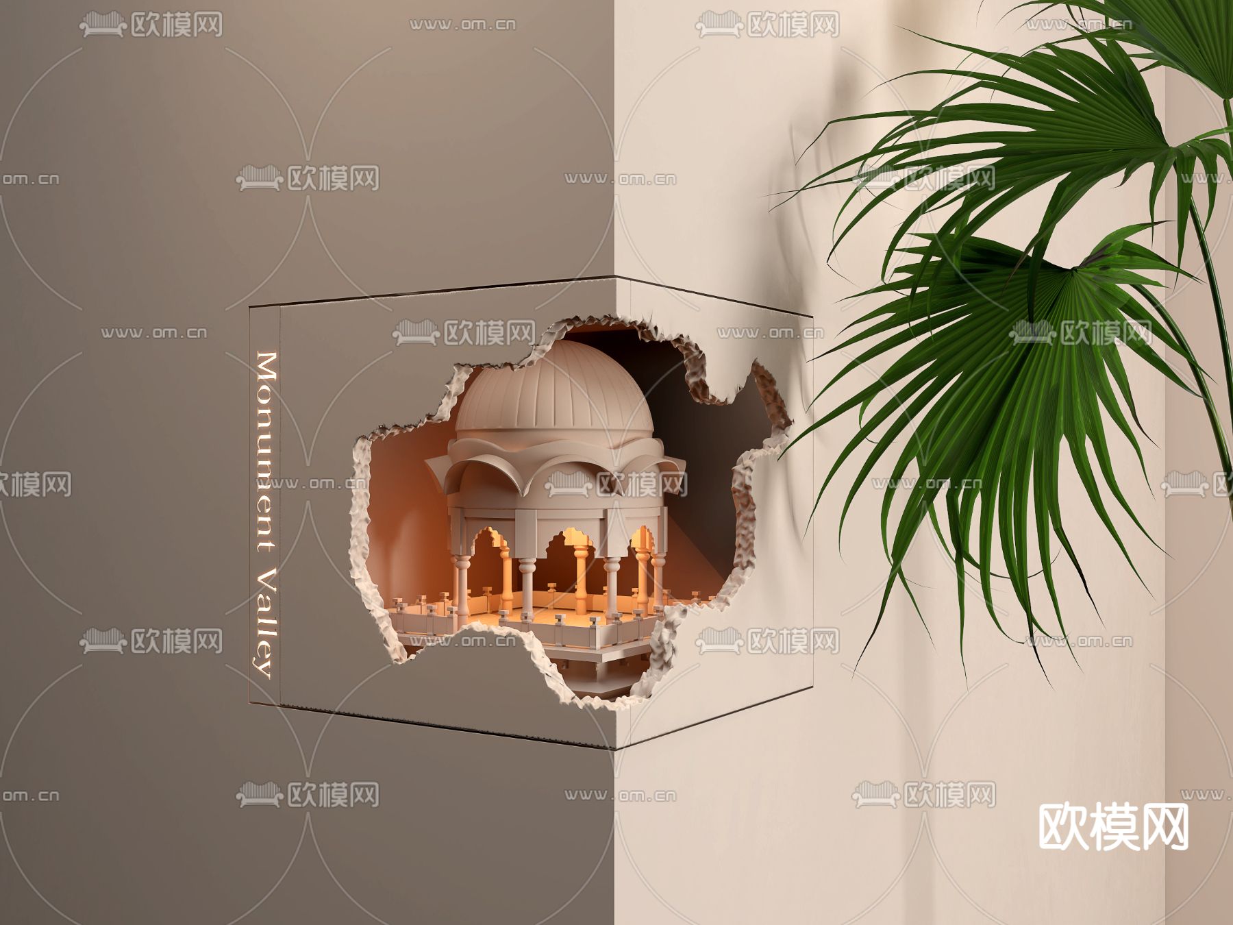 转角石膏壁灯 凉亭壁灯3d模型下载