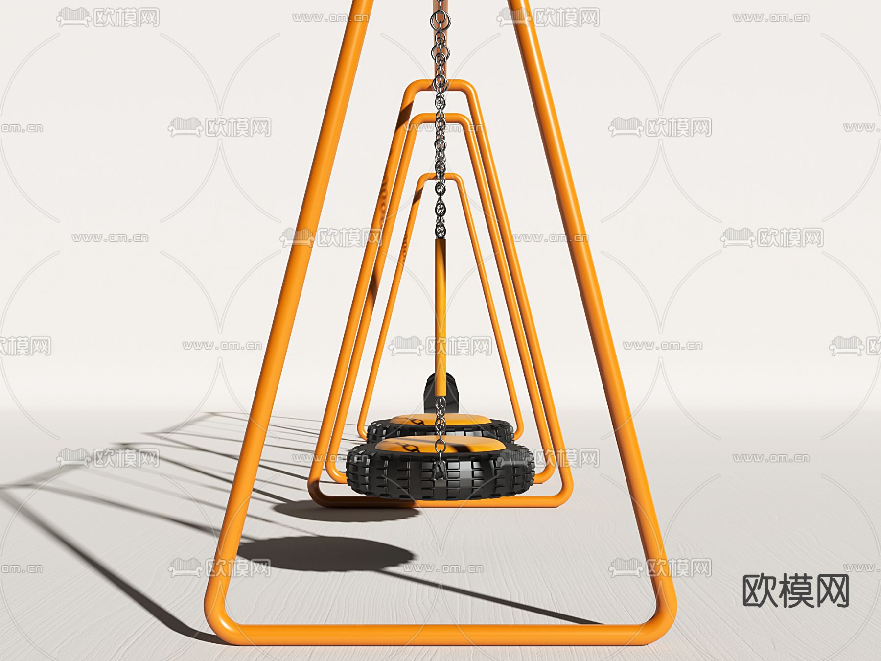 轮胎秋千 游乐设施su模型下载（渲染图2）